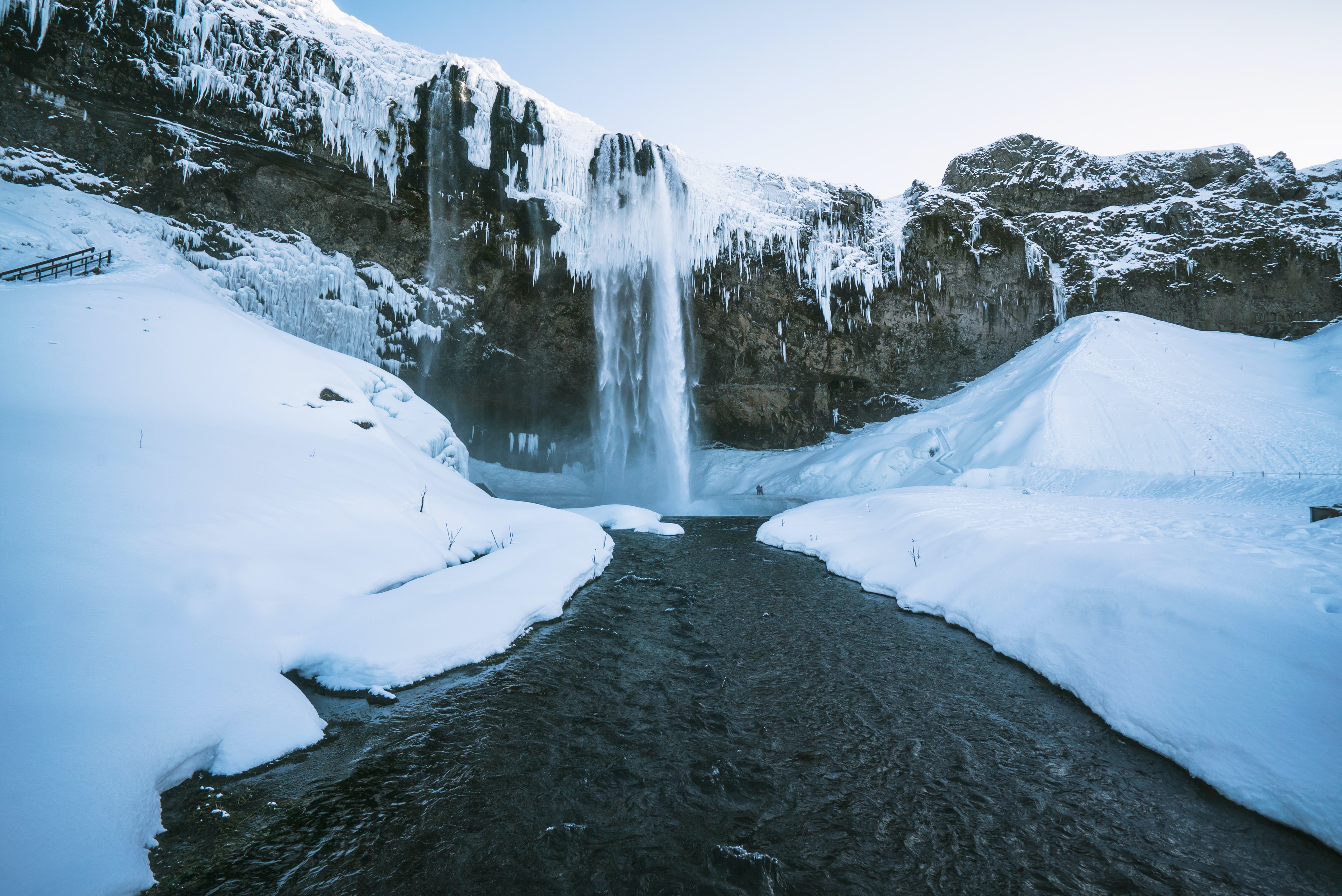 Seljalandsfoss Waterfall in Winter HD Wallpaper