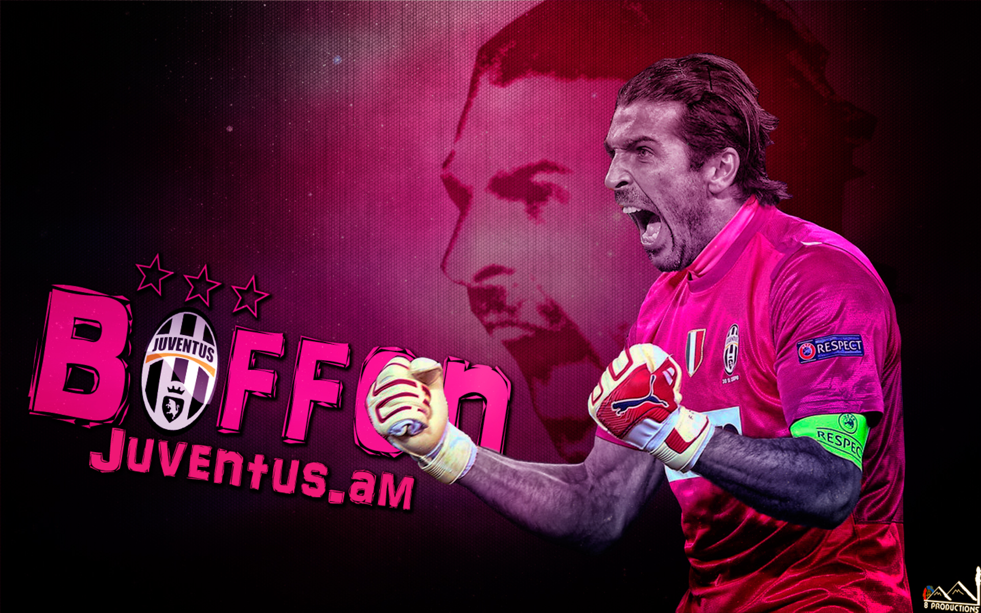 Gianluigi Buffon, Juventus F.C. goalkeeper, celebrating HD Wallpaper