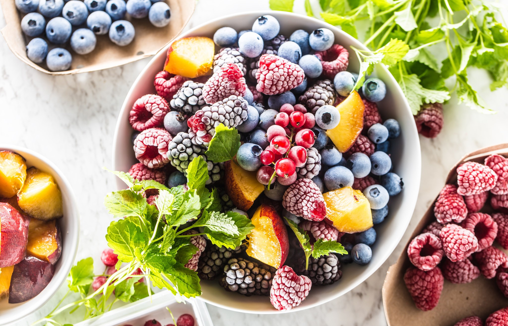 Colorful Frozen Berries and Fruit Still Life HD Wallpaper