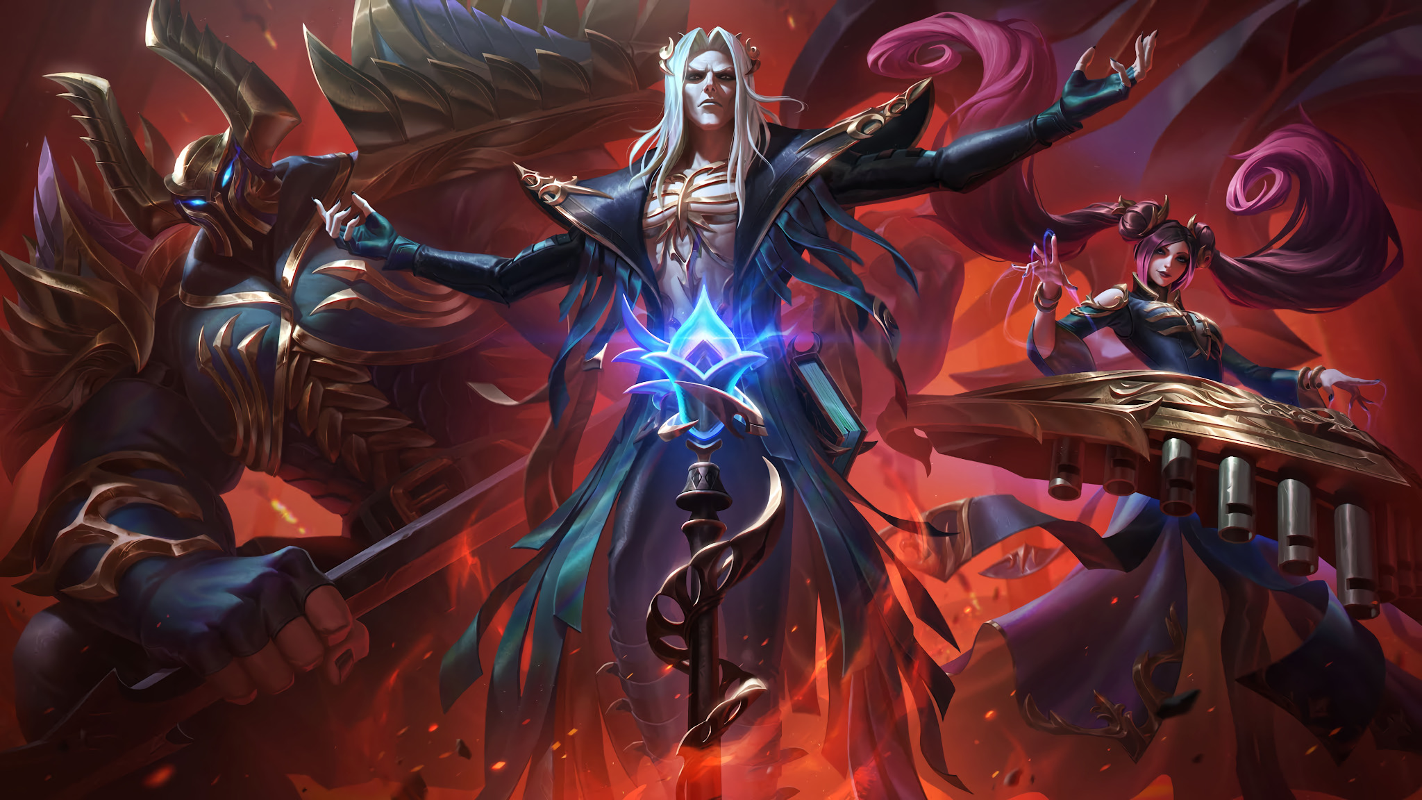 Pentakill Karthus, Mordekaiser, Sona League of Legends HD Wallpaper