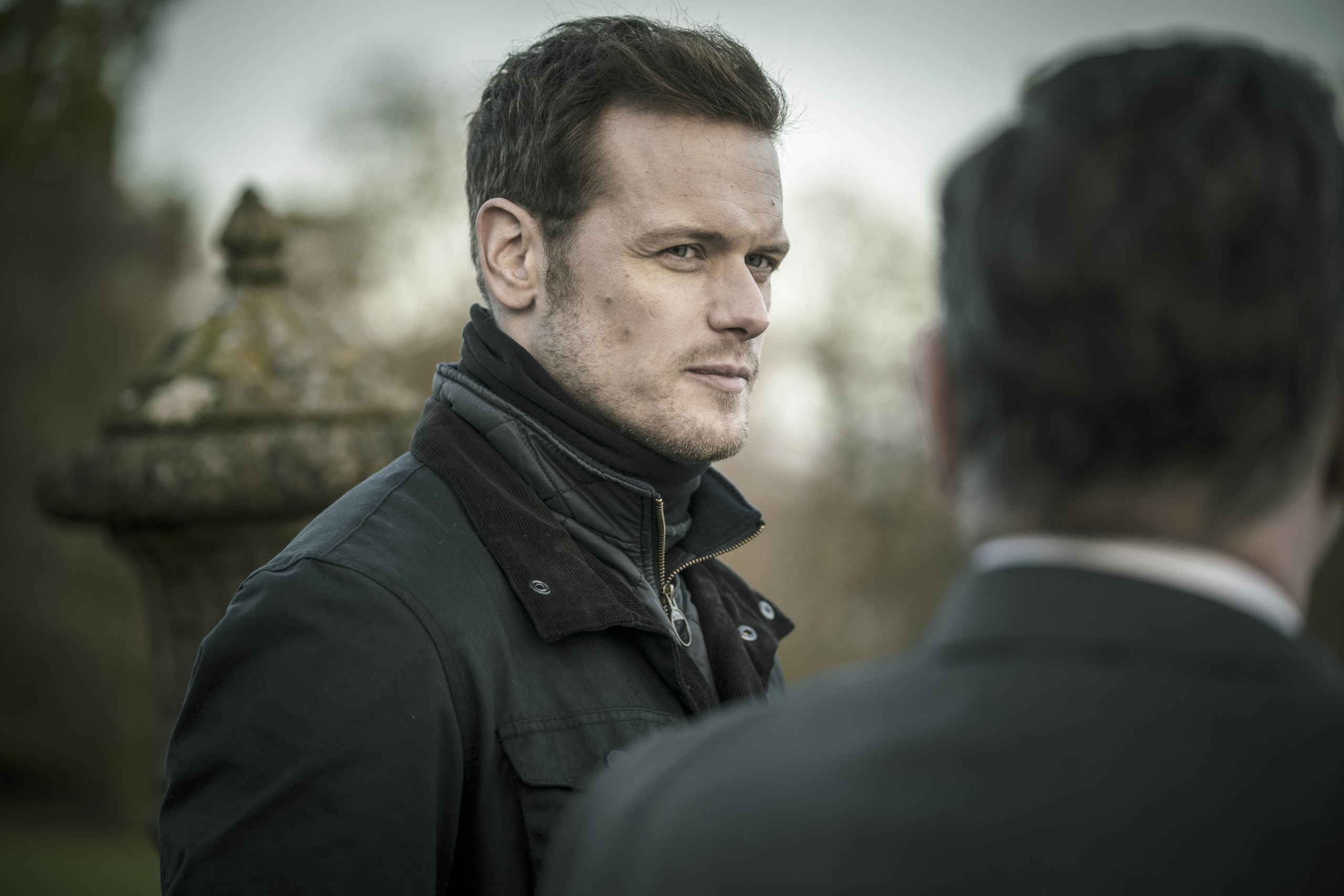 Sam Heughan in SAS: Red Notice looking intently HD Wallpaper