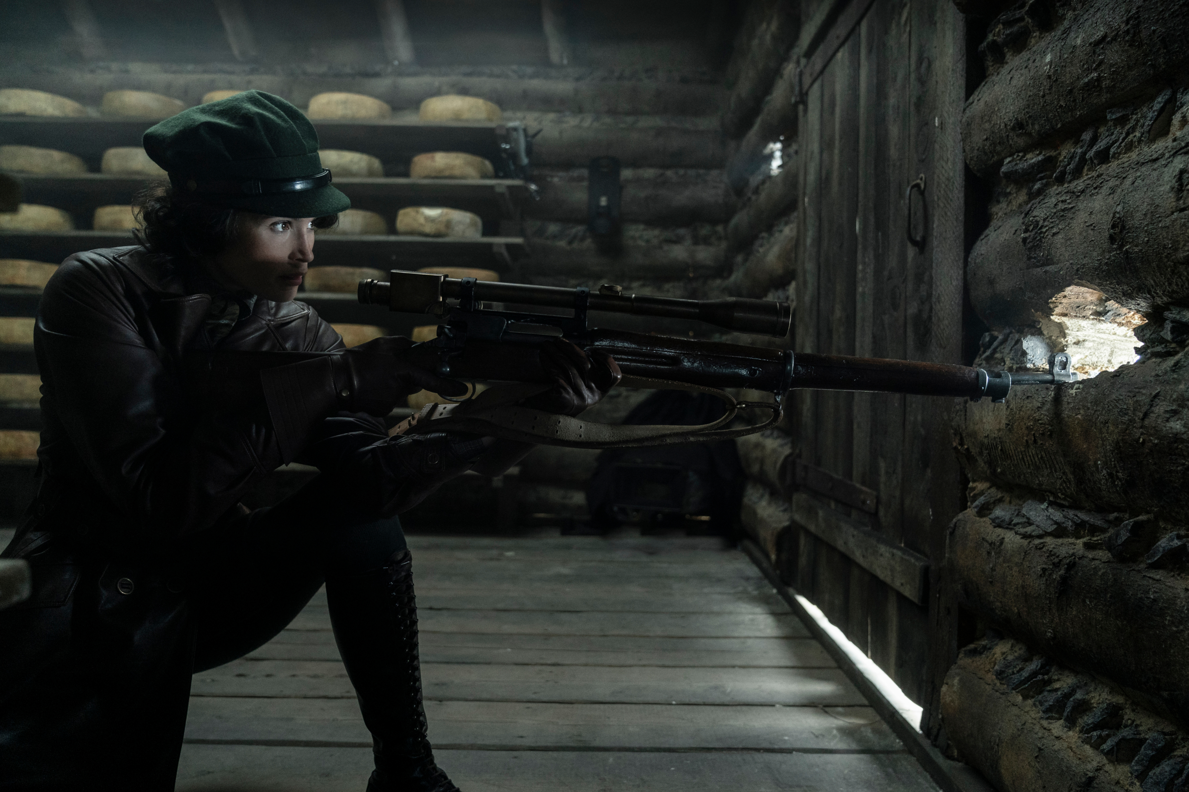 Gemma Arterton aiming rifle in The King's Man HD Wallpaper
