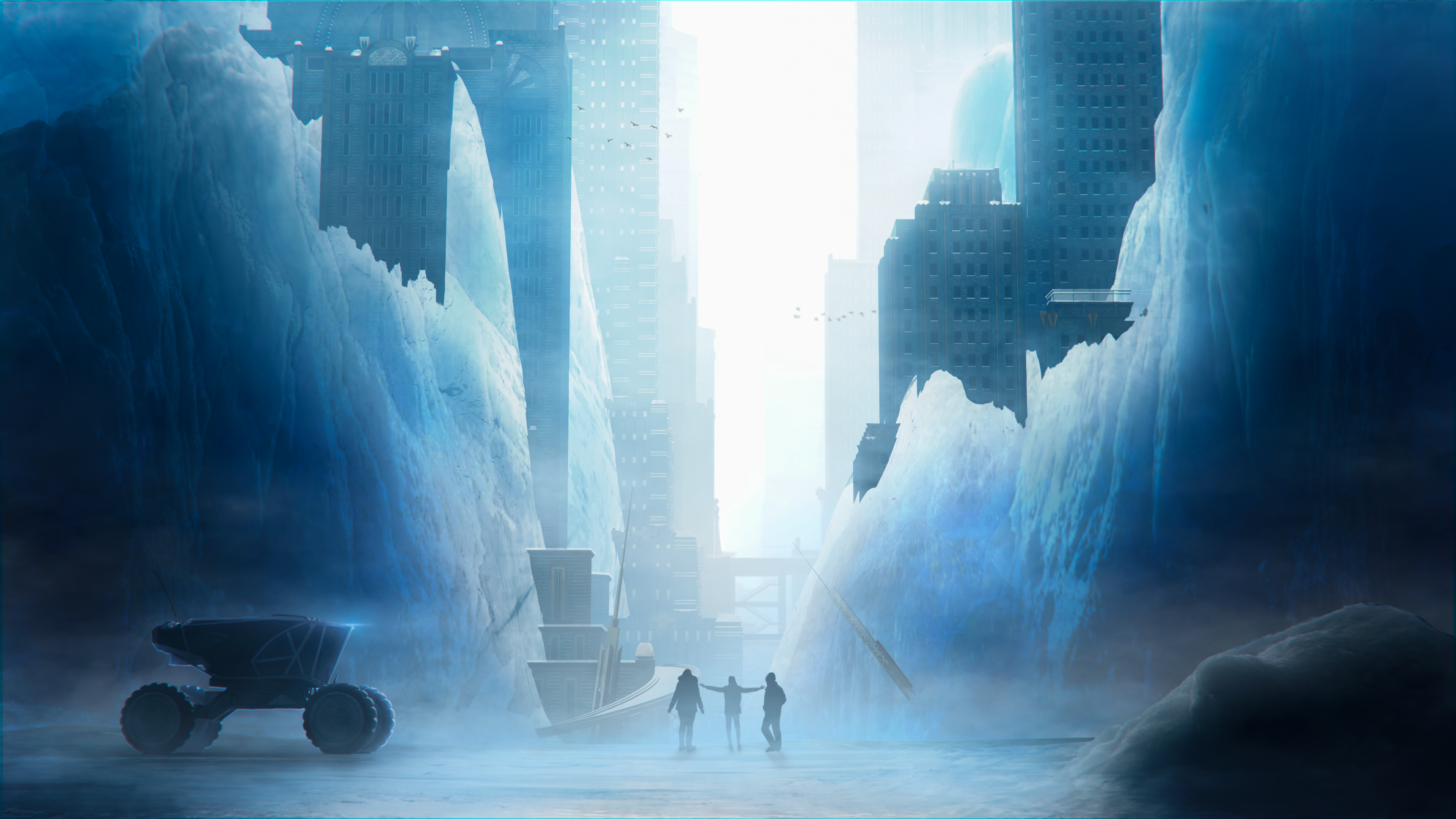 New explorations: Frozen city discovery HD Wallpaper
