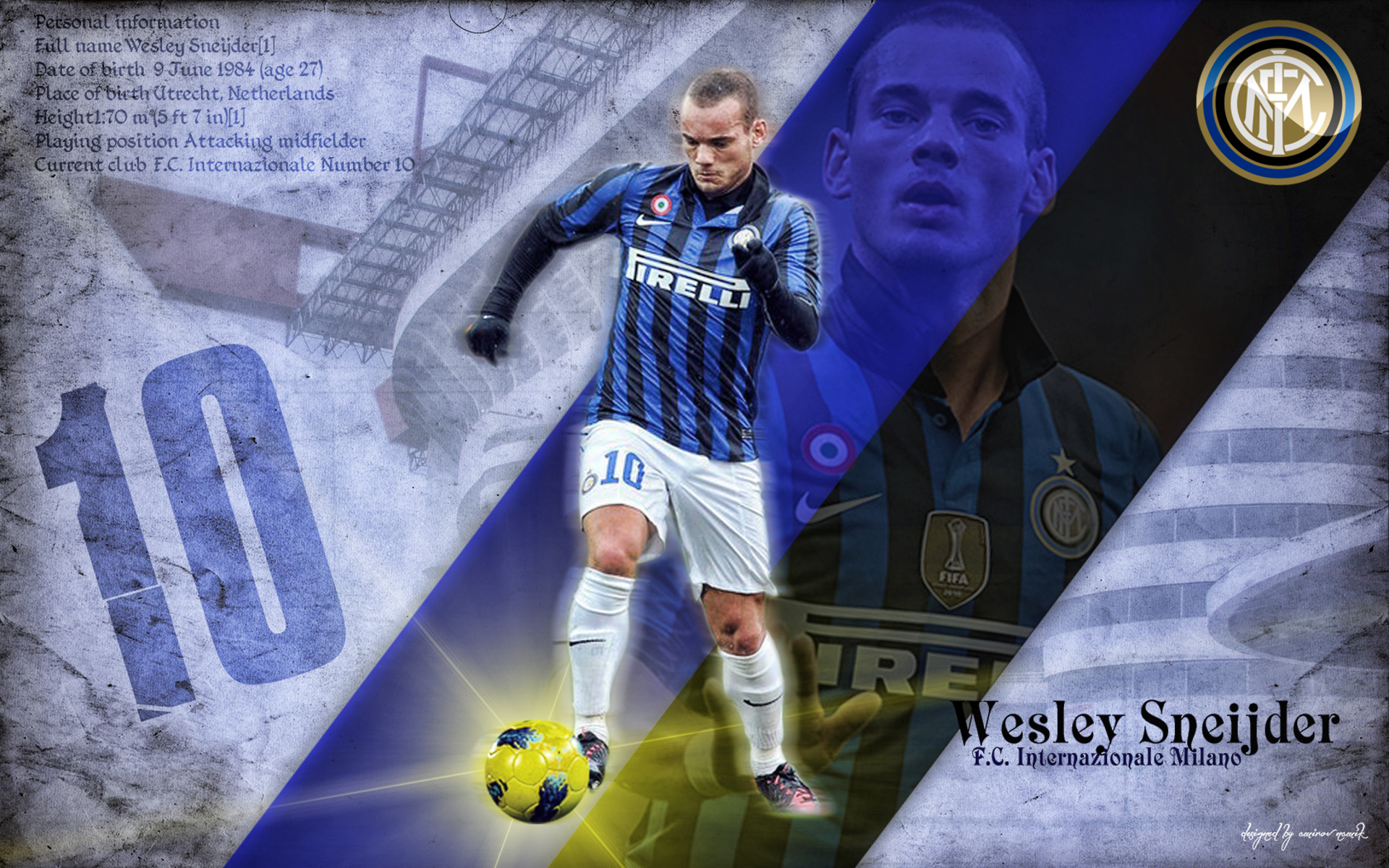 Wesley Sneijder Inter Milan Football Player HD Wallpaper