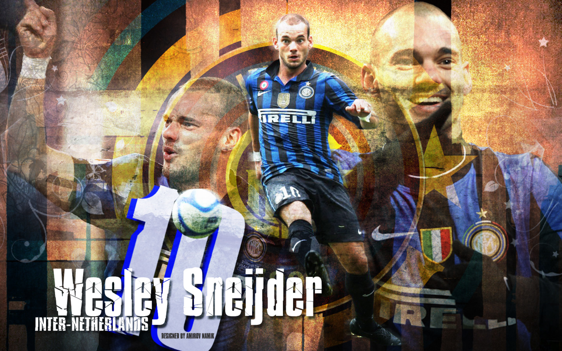Wesley Sneijder Inter Milan Football Art HD Wallpaper