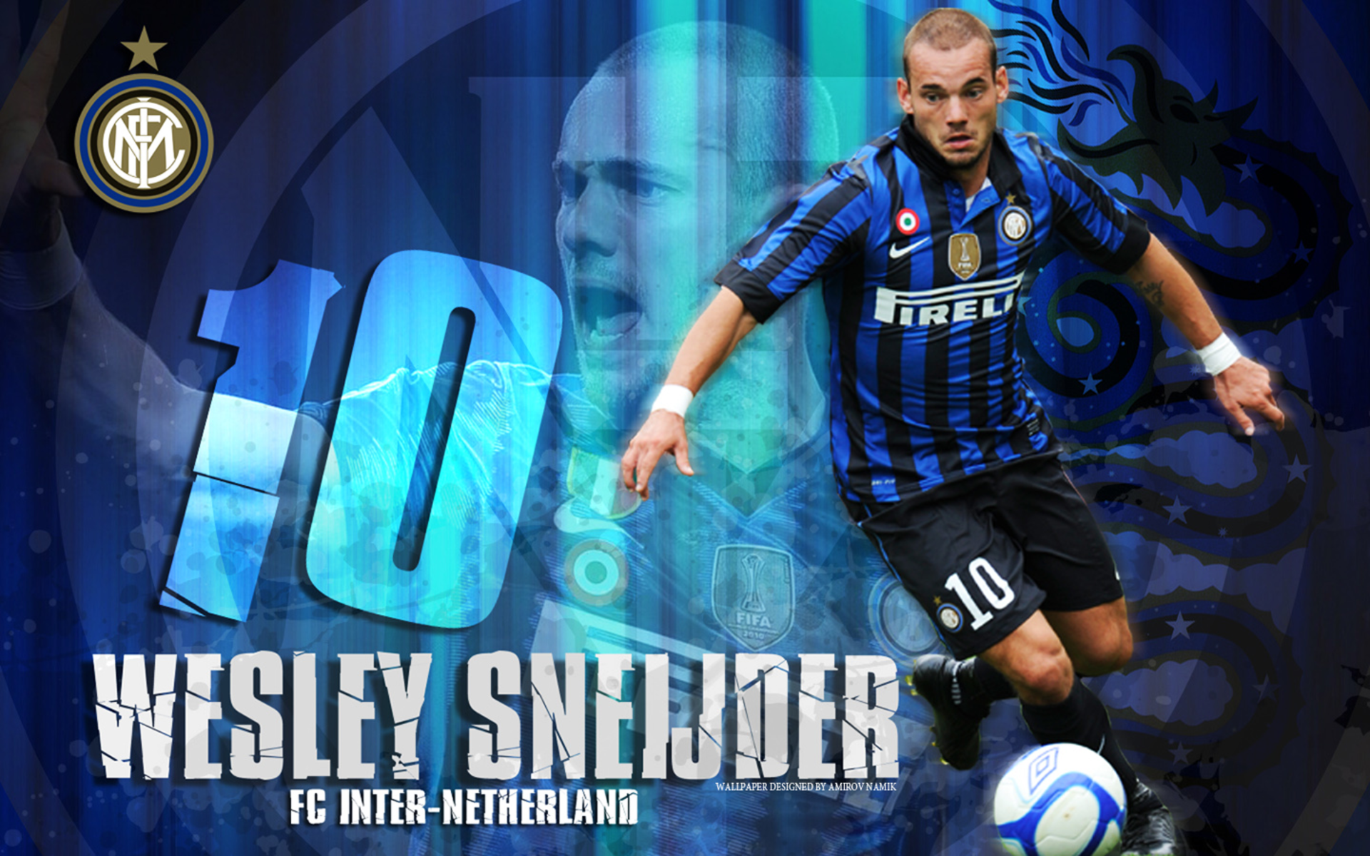 Wesley Sneijder Inter Milan Number 10 HD Wallpaper