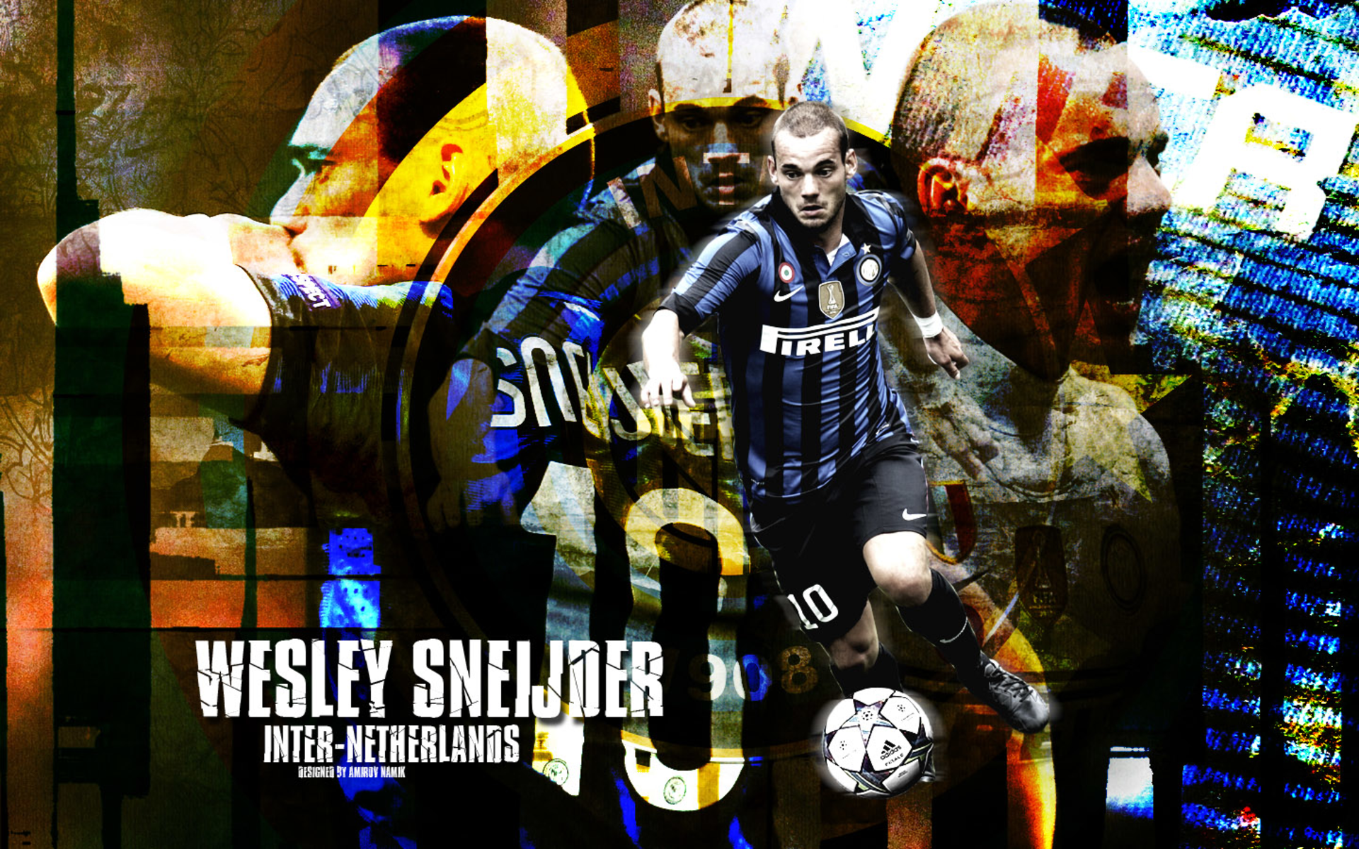 Wesley Sneijder Inter Milan Football Art HD Wallpaper