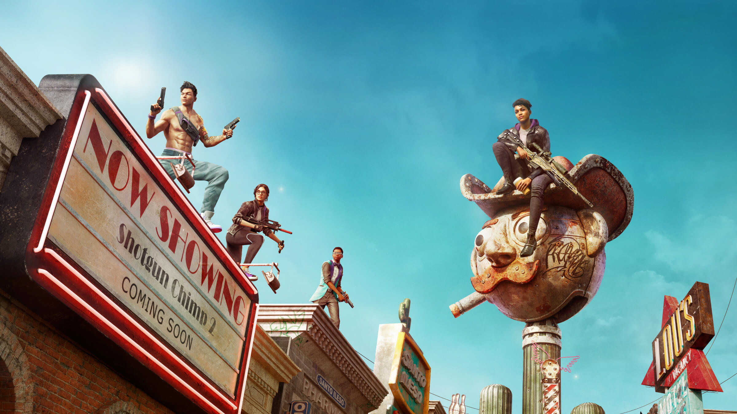 Saints Row: Rooftop action with the gang HD Wallpaper