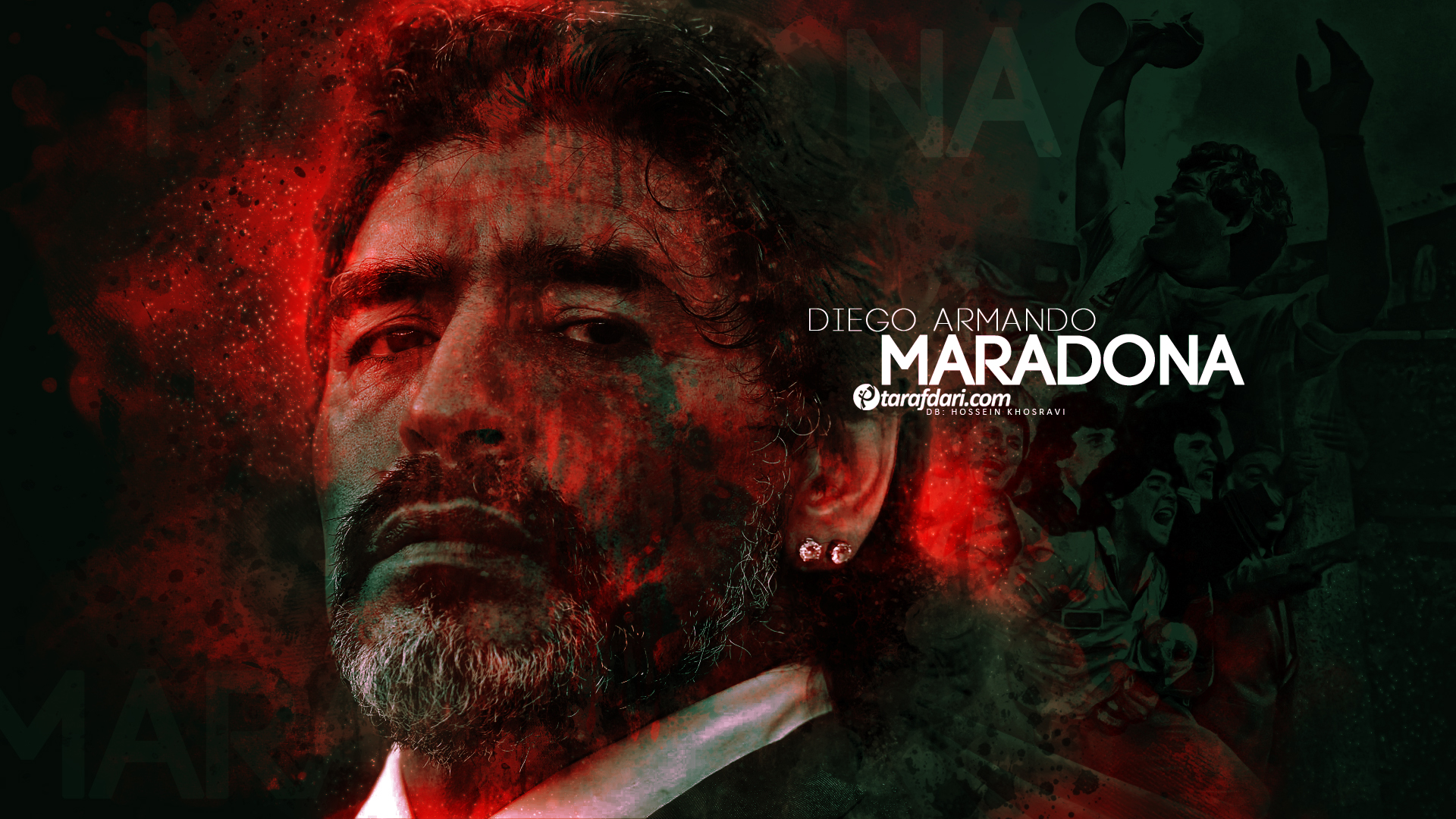 Diego Armando Maradona Artistic Soccer Tribute HD Wallpaper