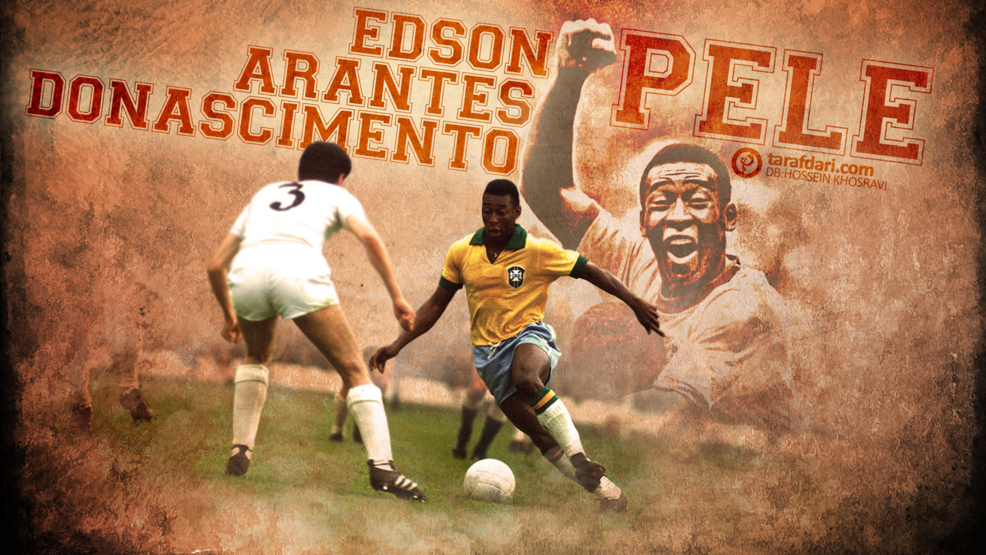 Pele, Brazil's legendary soccer player in action HD Wallpaper