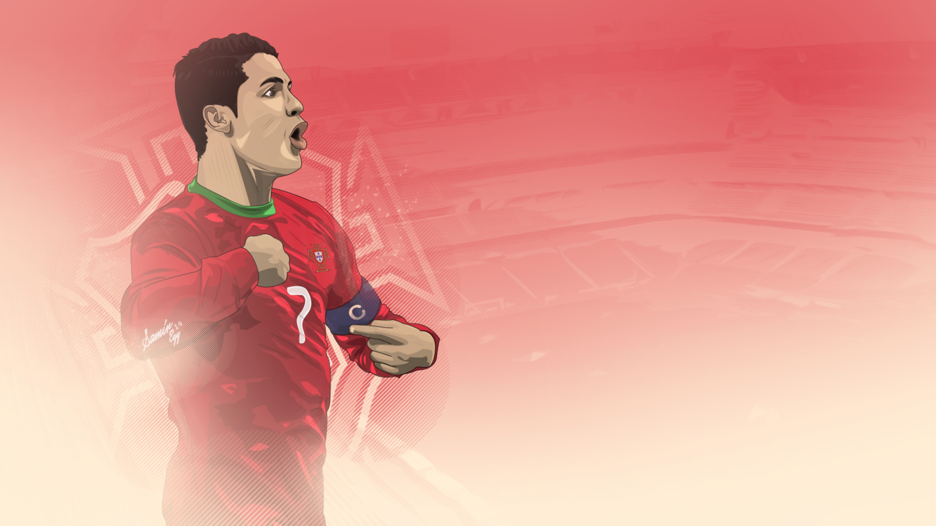 Cristiano Ronaldo Portugal Football Team Illustration HD Wallpaper