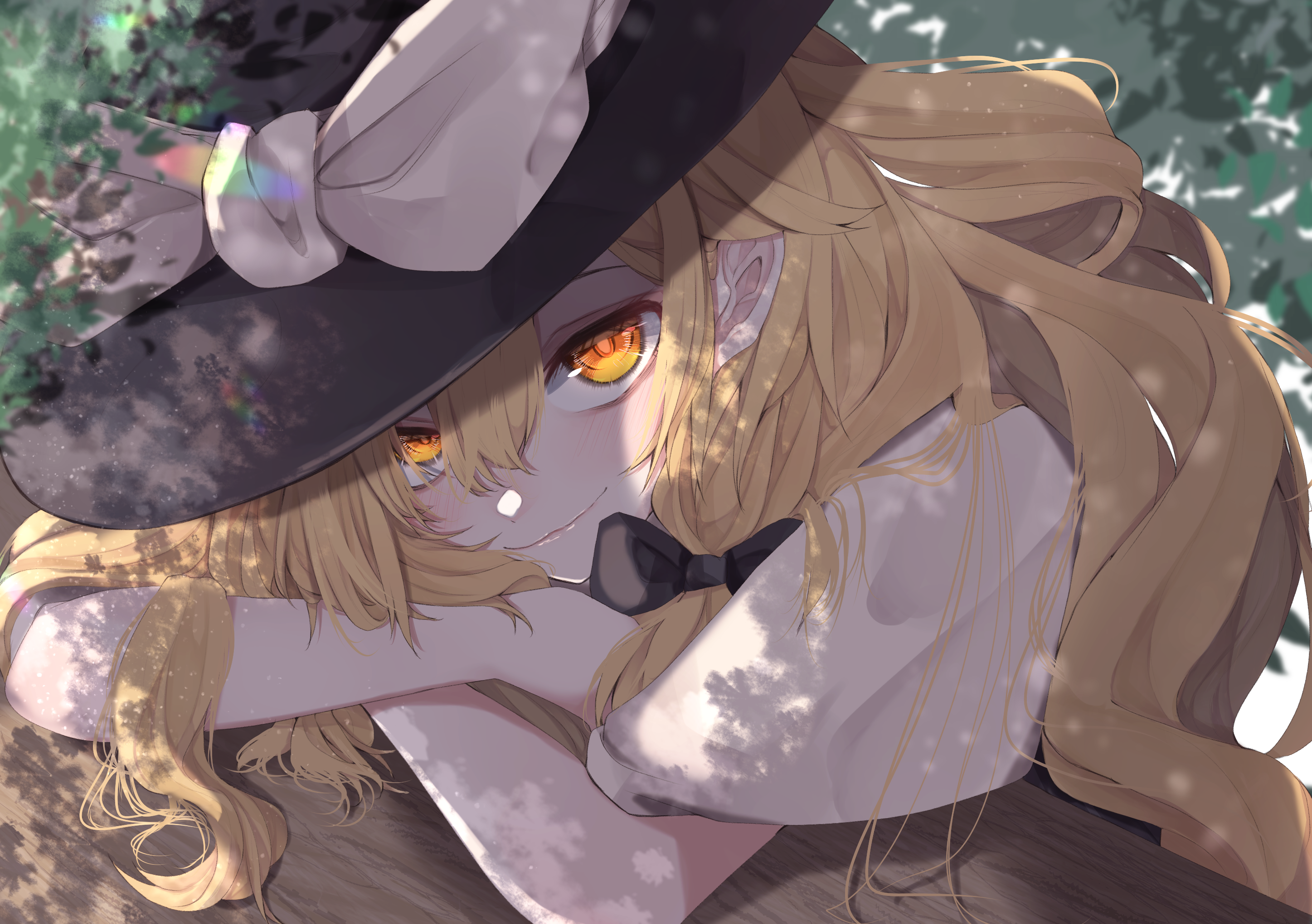 Touhou Marisa Kirisame in dappled sunlight HD Wallpaper