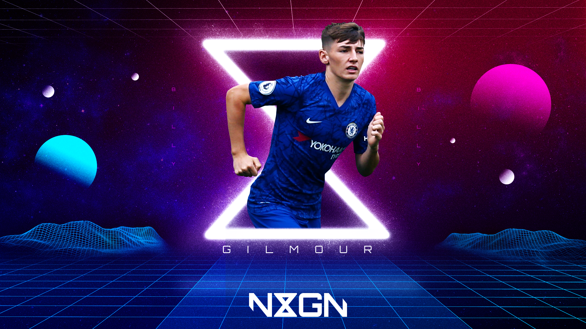 Billy Gilmour Chelsea F.C. NXGN synthwave art HD Wallpaper