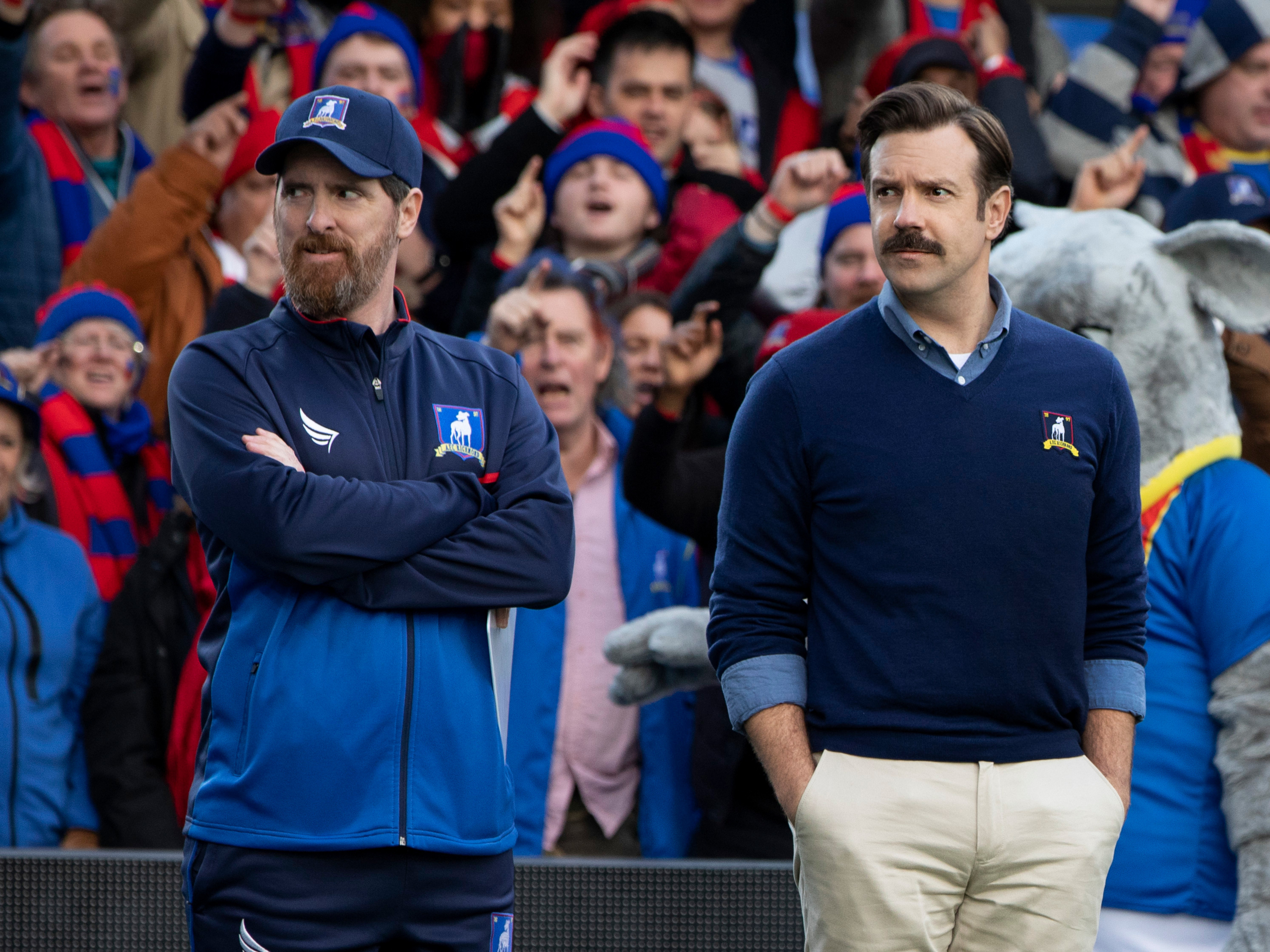 Ted Lasso and Coach Beard on the sidelines HD Wallpaper