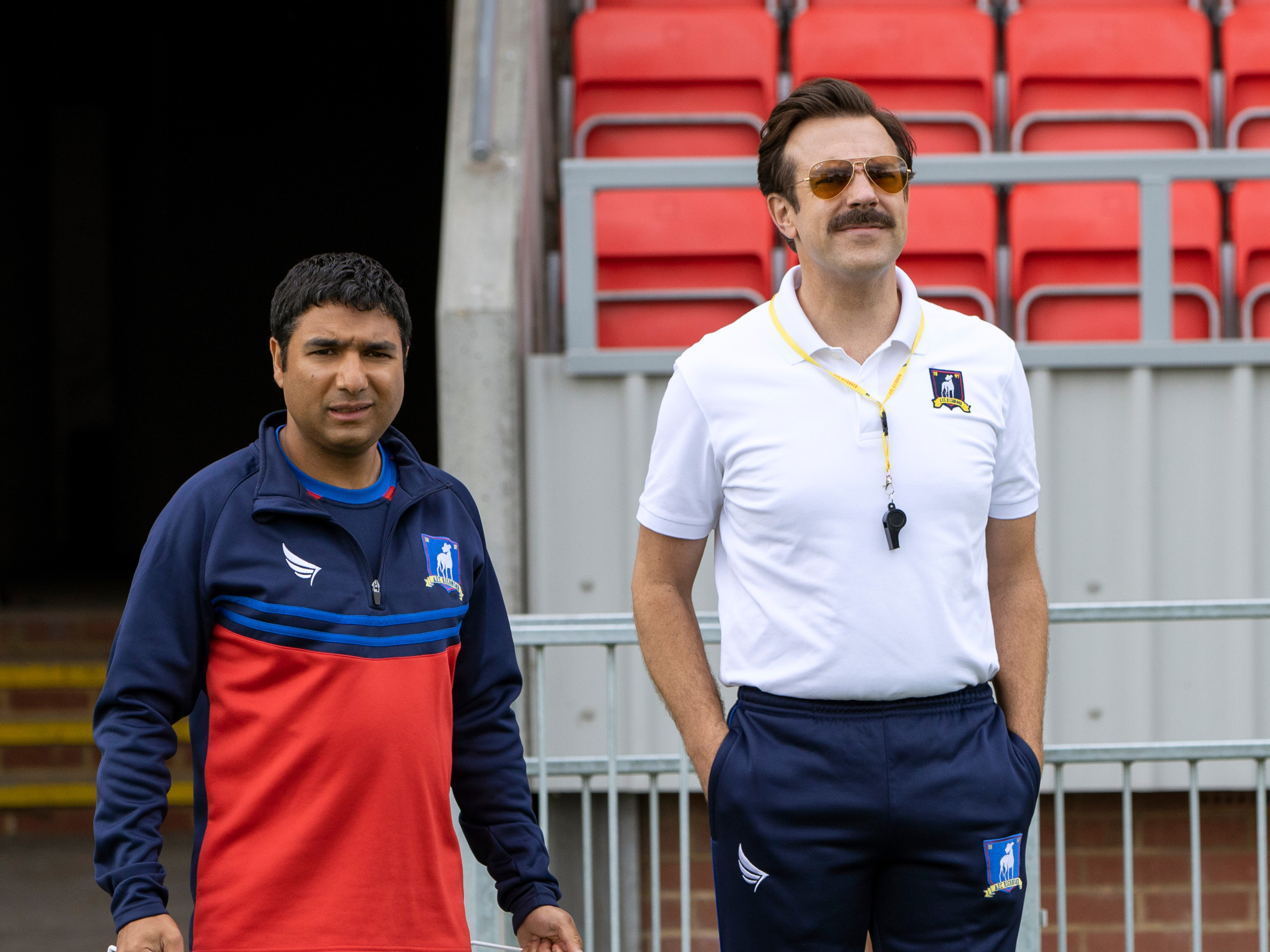 Ted Lasso and Coach Nate at the stadium HD Wallpaper