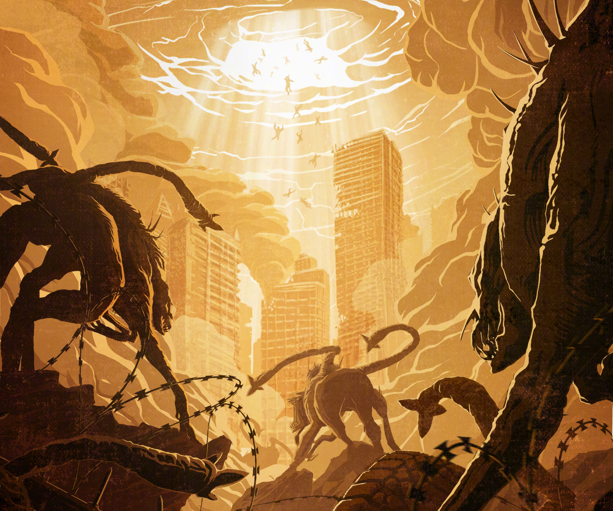 The Tomorrow War: Alien Invasion, Ruined City, Human Ascent HD Wallpaper
