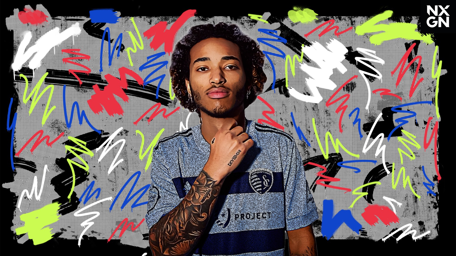 Gianluca Busio: American Soccer Player in Abstract Art HD Wallpaper