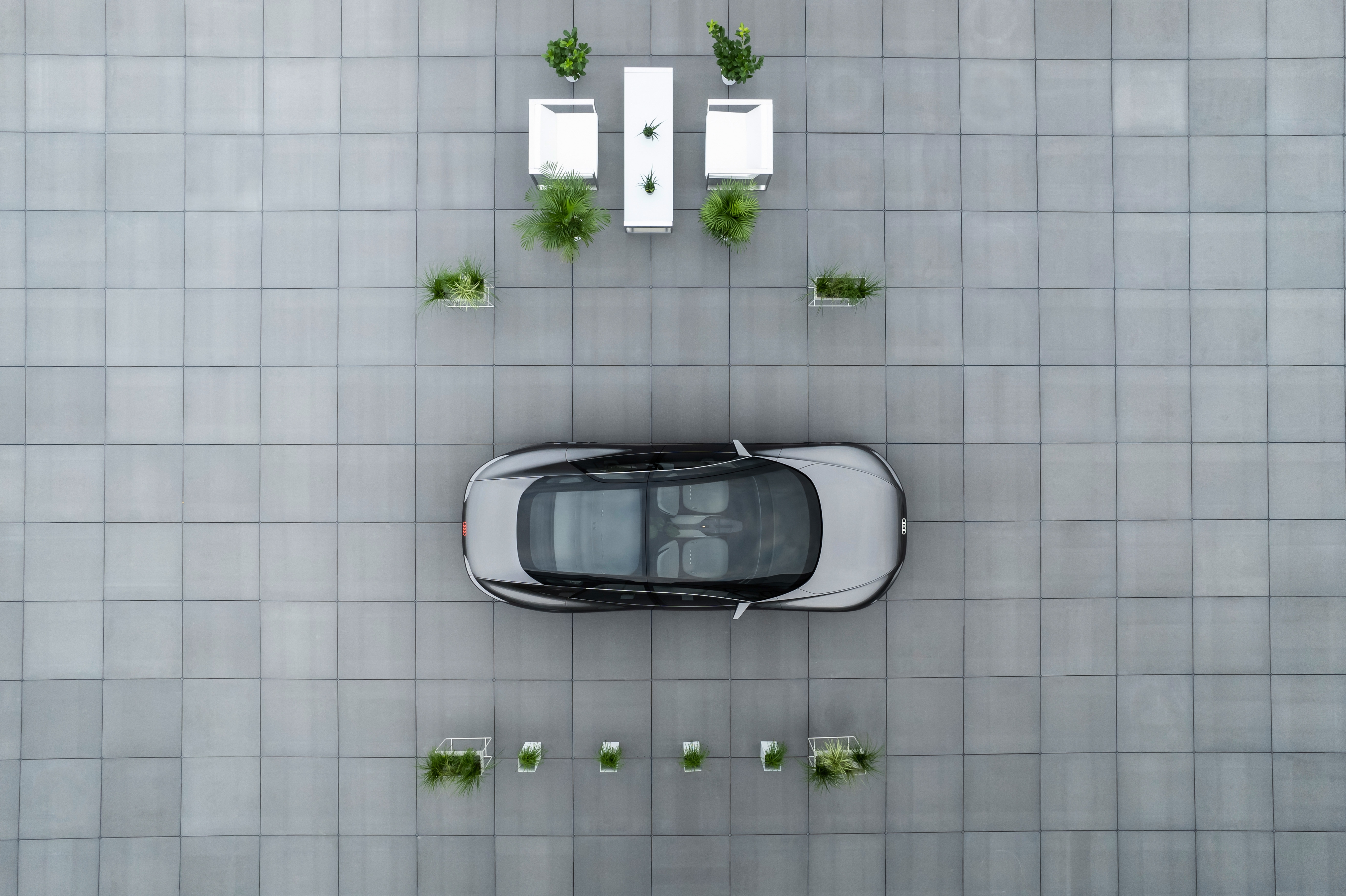 Audi Grandsphere Concept Luxury Electric Car Aerial View HD Wallpaper