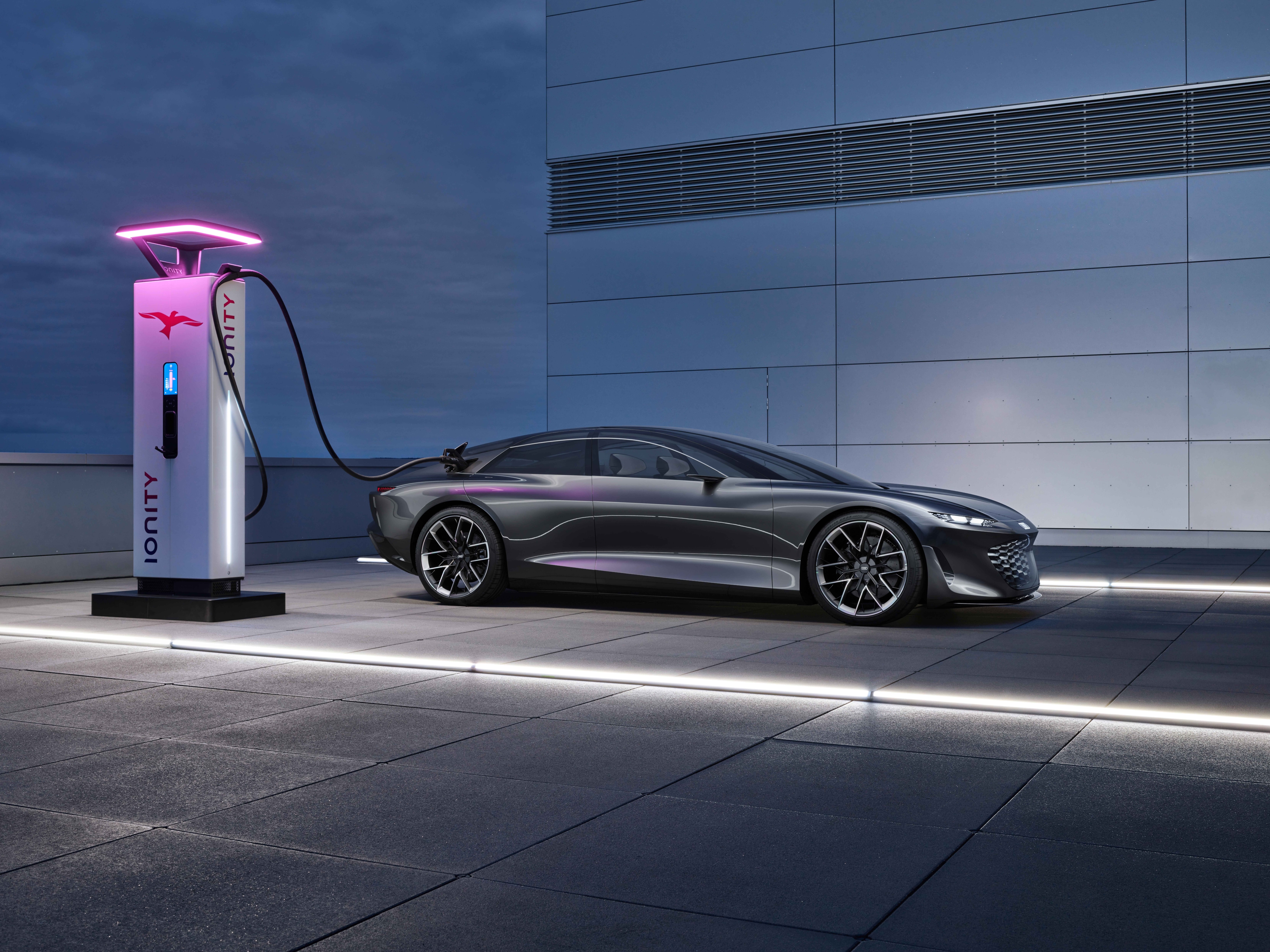 Audi Grandsphere Concept Luxury Electric Car Charging HD Wallpaper