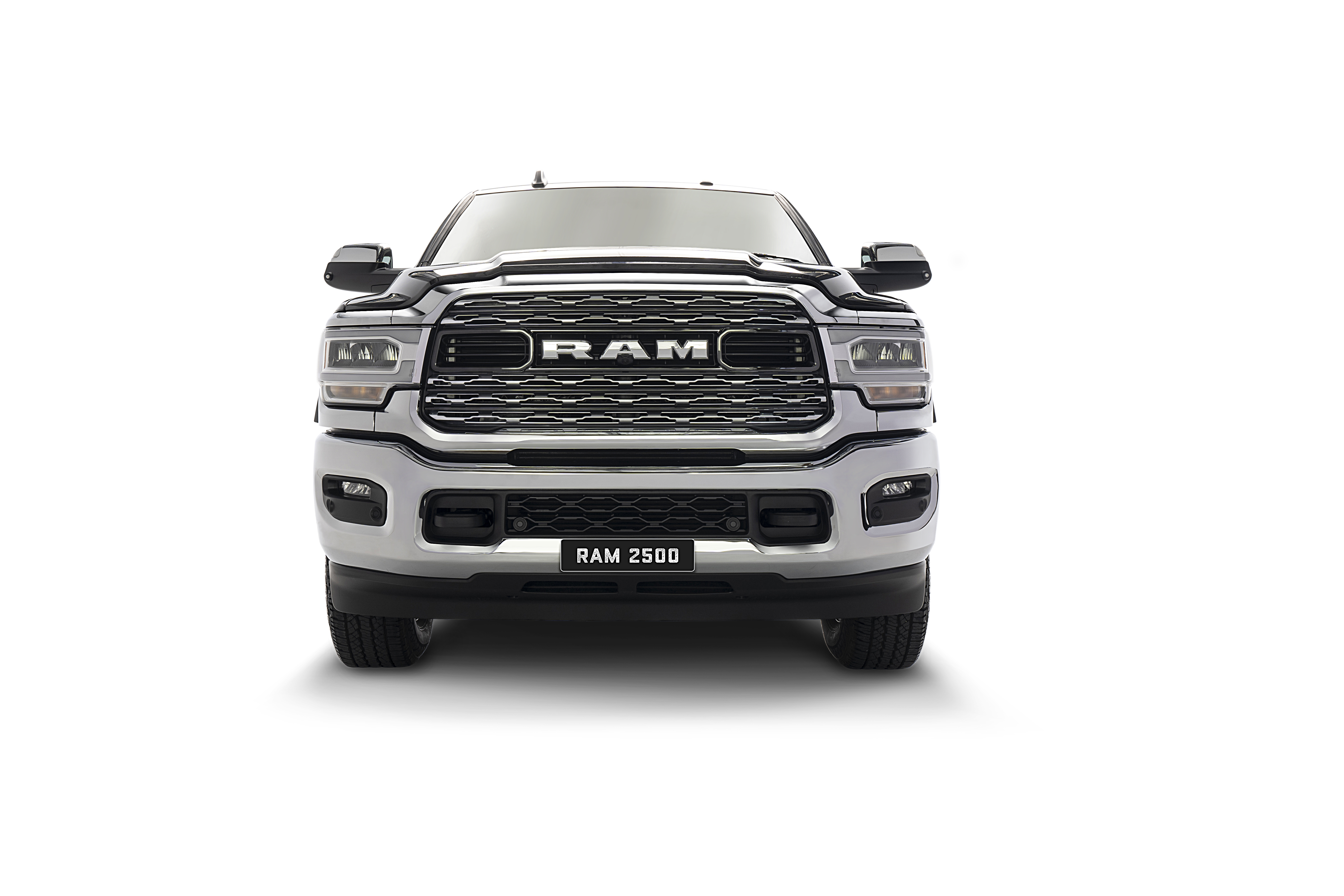 Black Dodge Ram 2500 Pickup Truck Front View HD Wallpaper