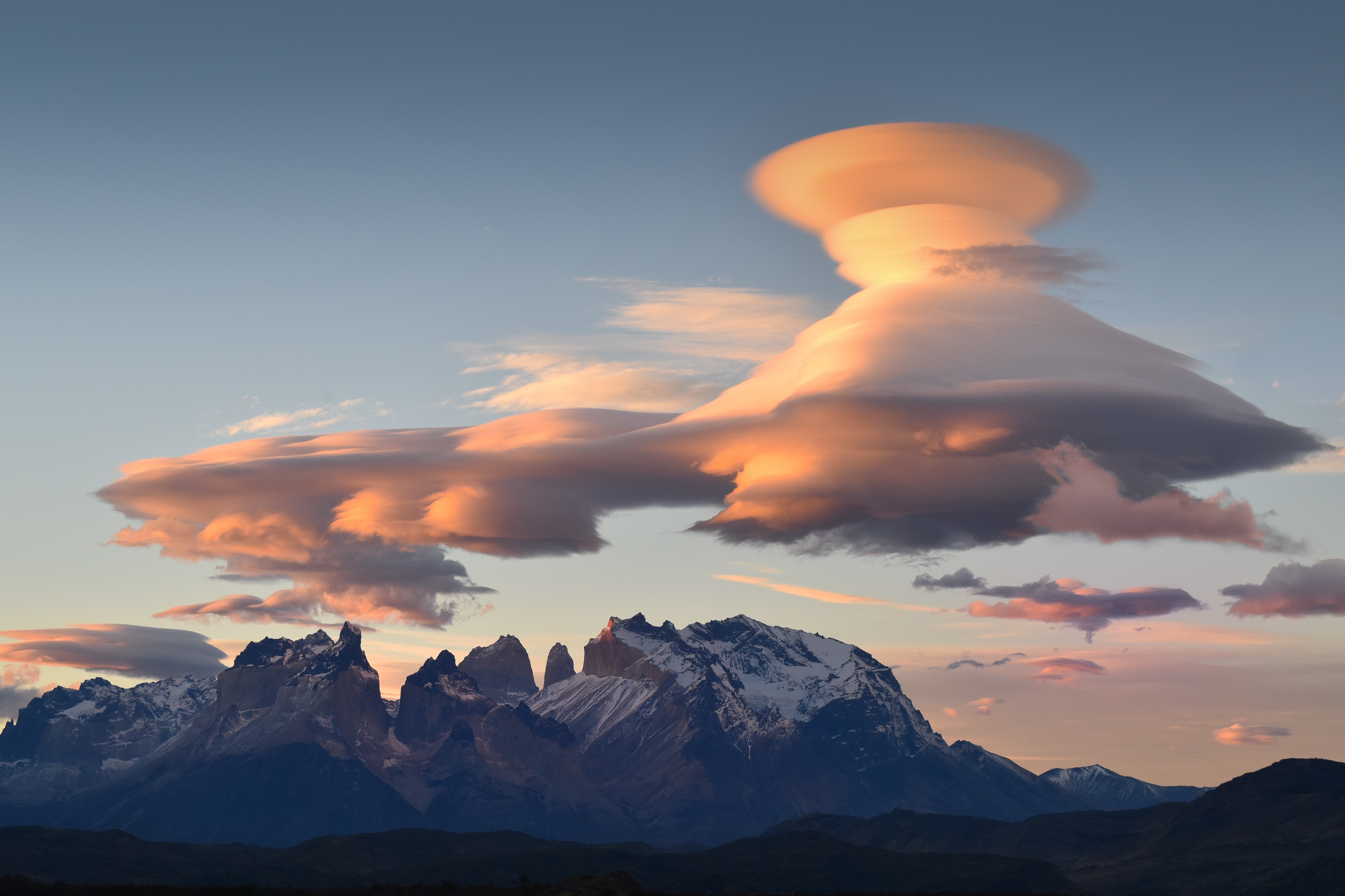 Lenticular Clouds Over Torres del Paine HD Wallpaper