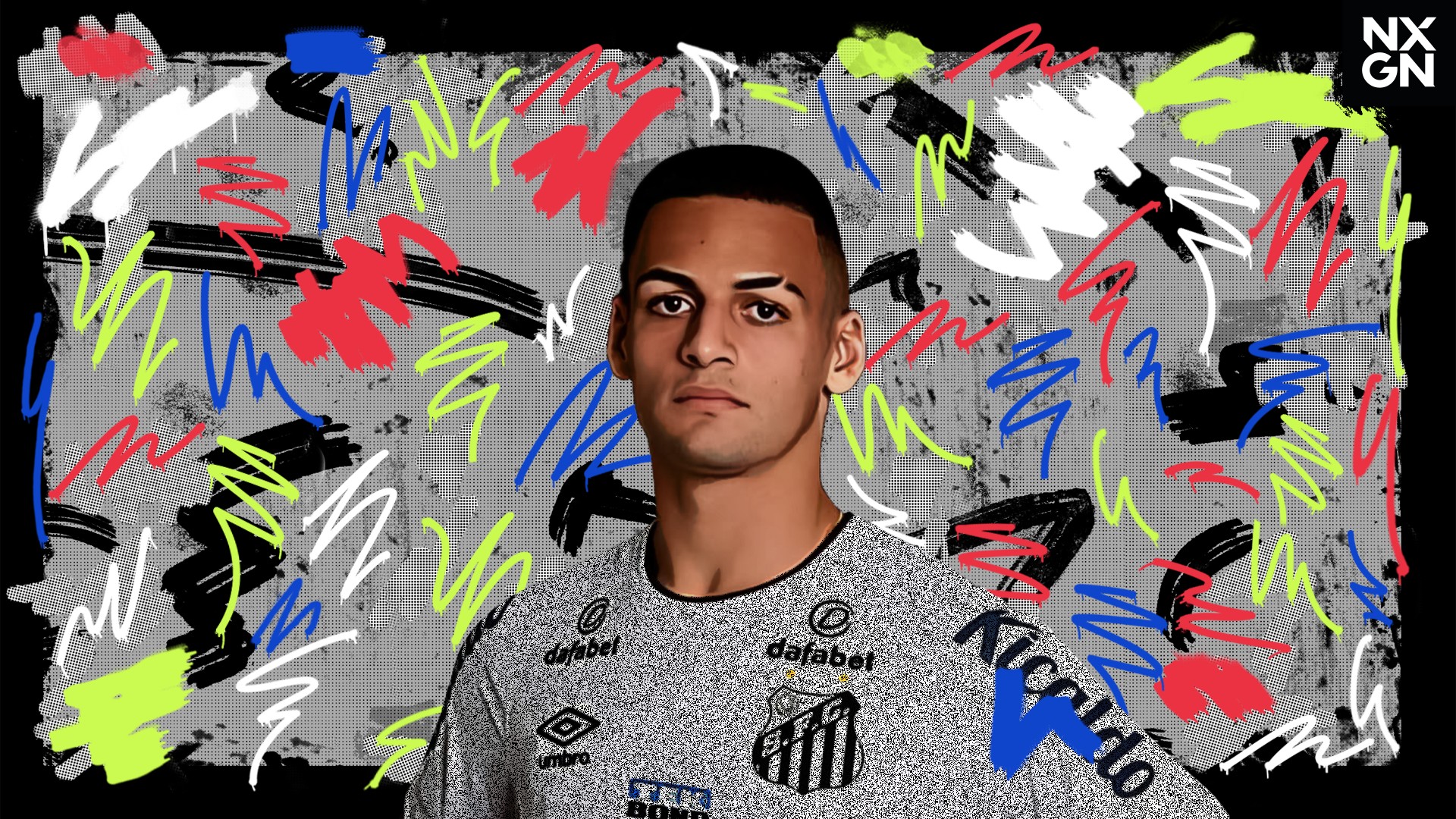 Kaiky Fernandes for Santos FC in vibrant abstract art HD Wallpaper