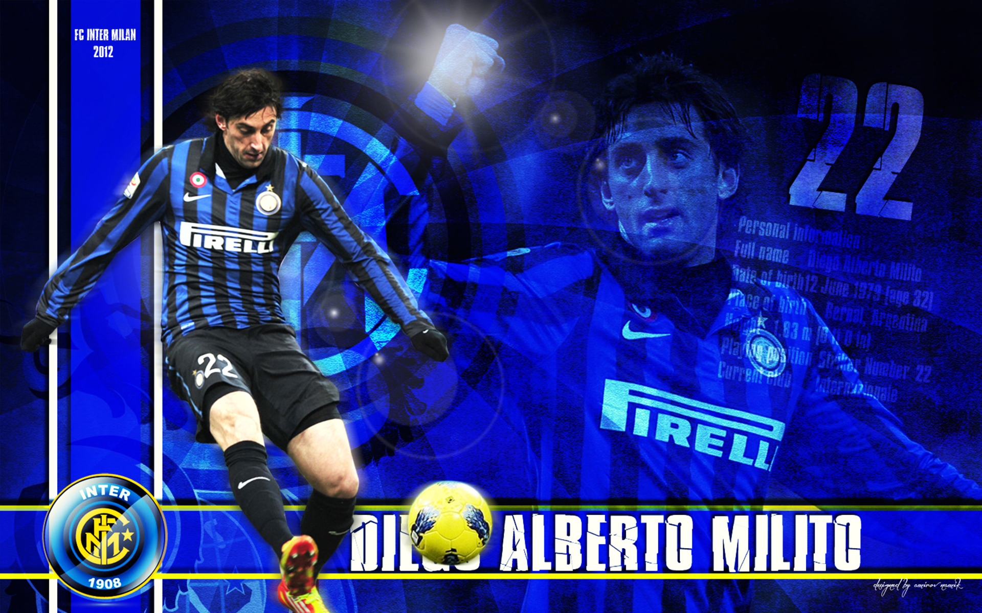 Diego Milito Inter Milan Football Player Graphic HD Wallpaper