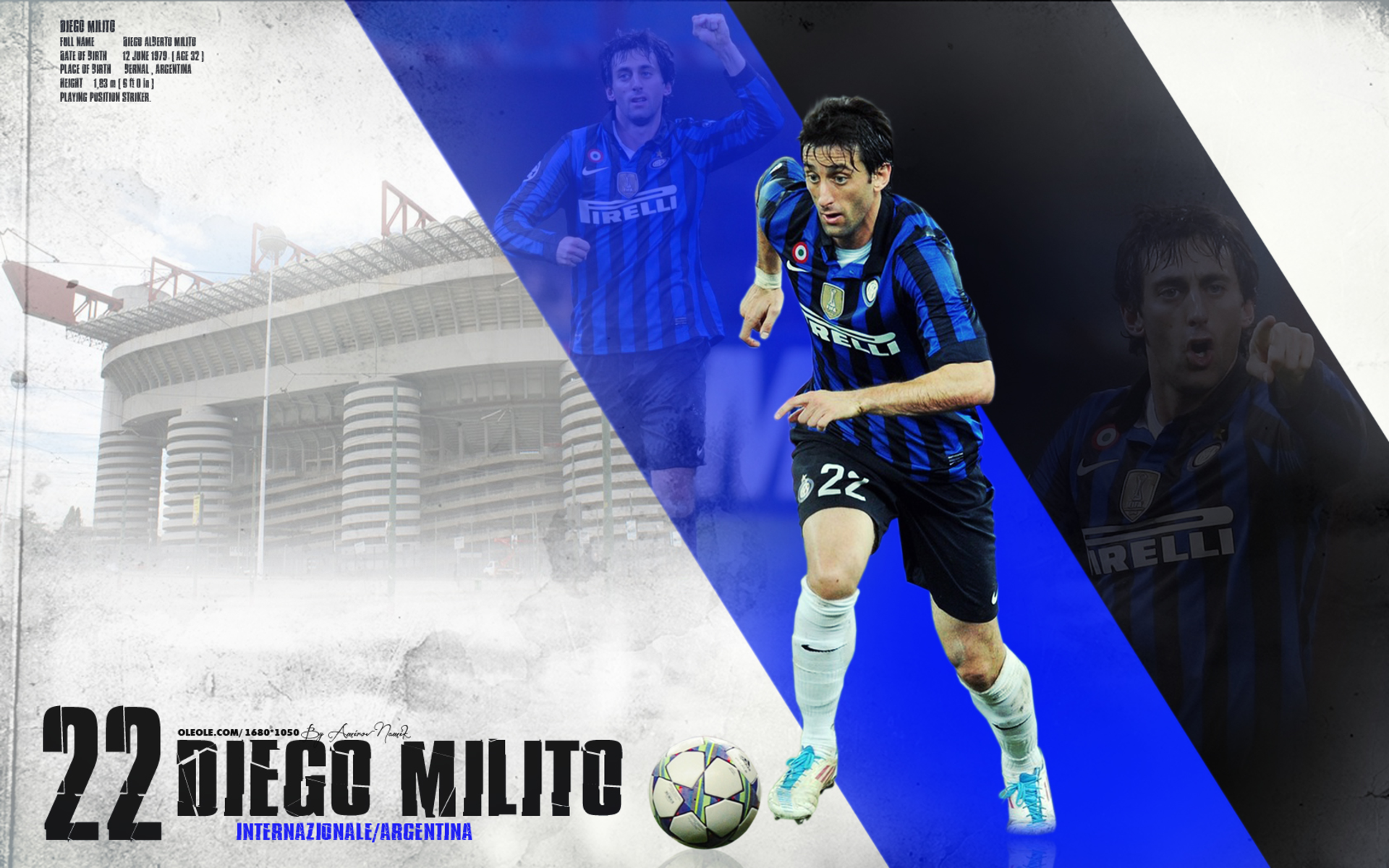 Diego Milito Inter Milan Football Player HD Wallpaper
