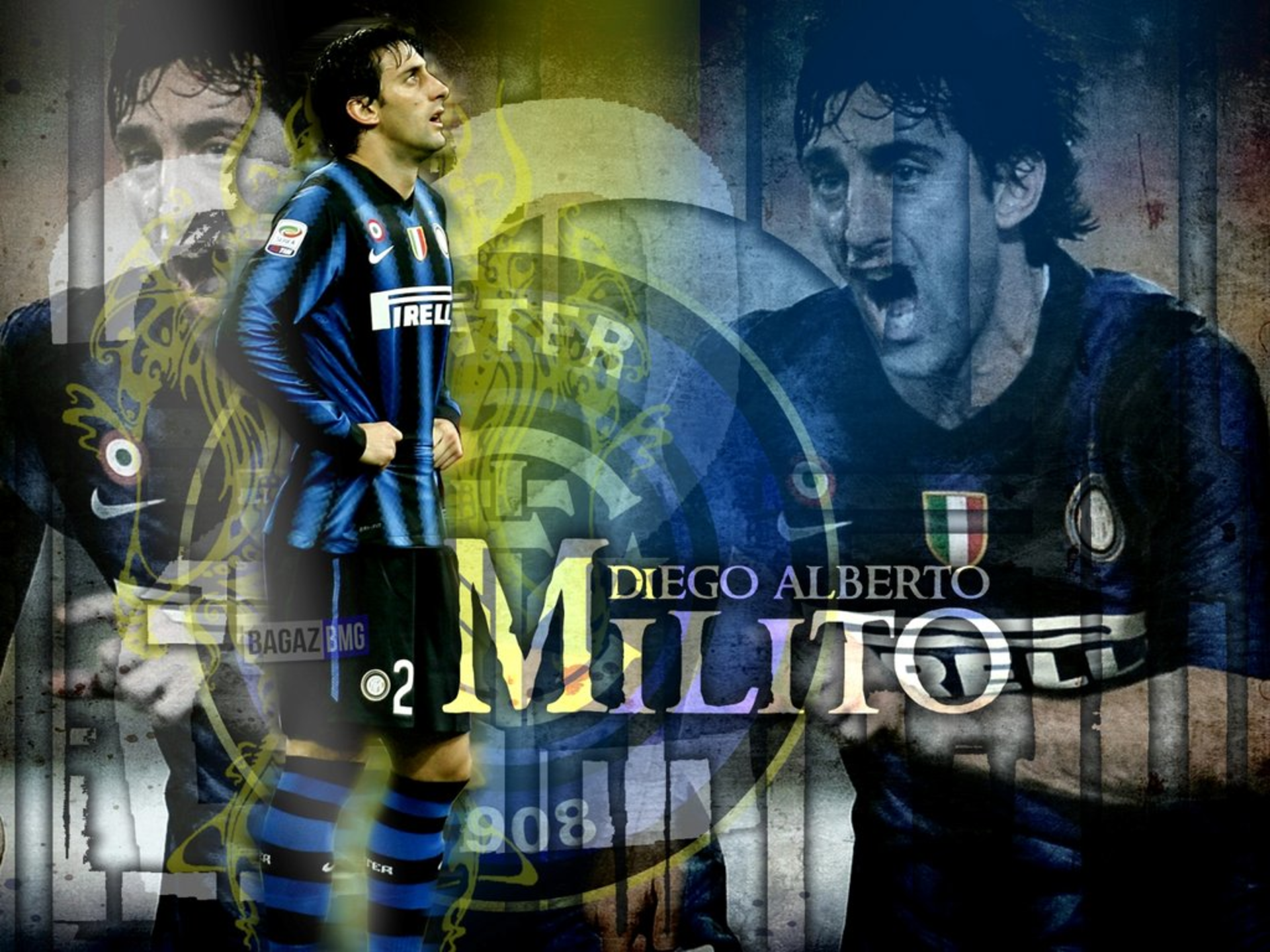 Diego Milito in Inter Milan Jersey HD Wallpaper
