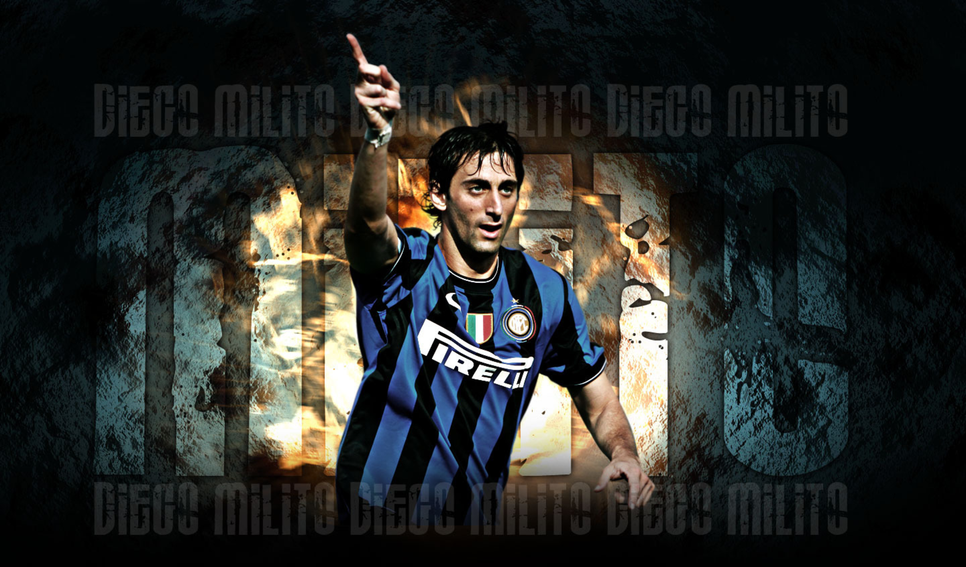 Diego Milito Inter Milan Player Number 22 HD Wallpaper