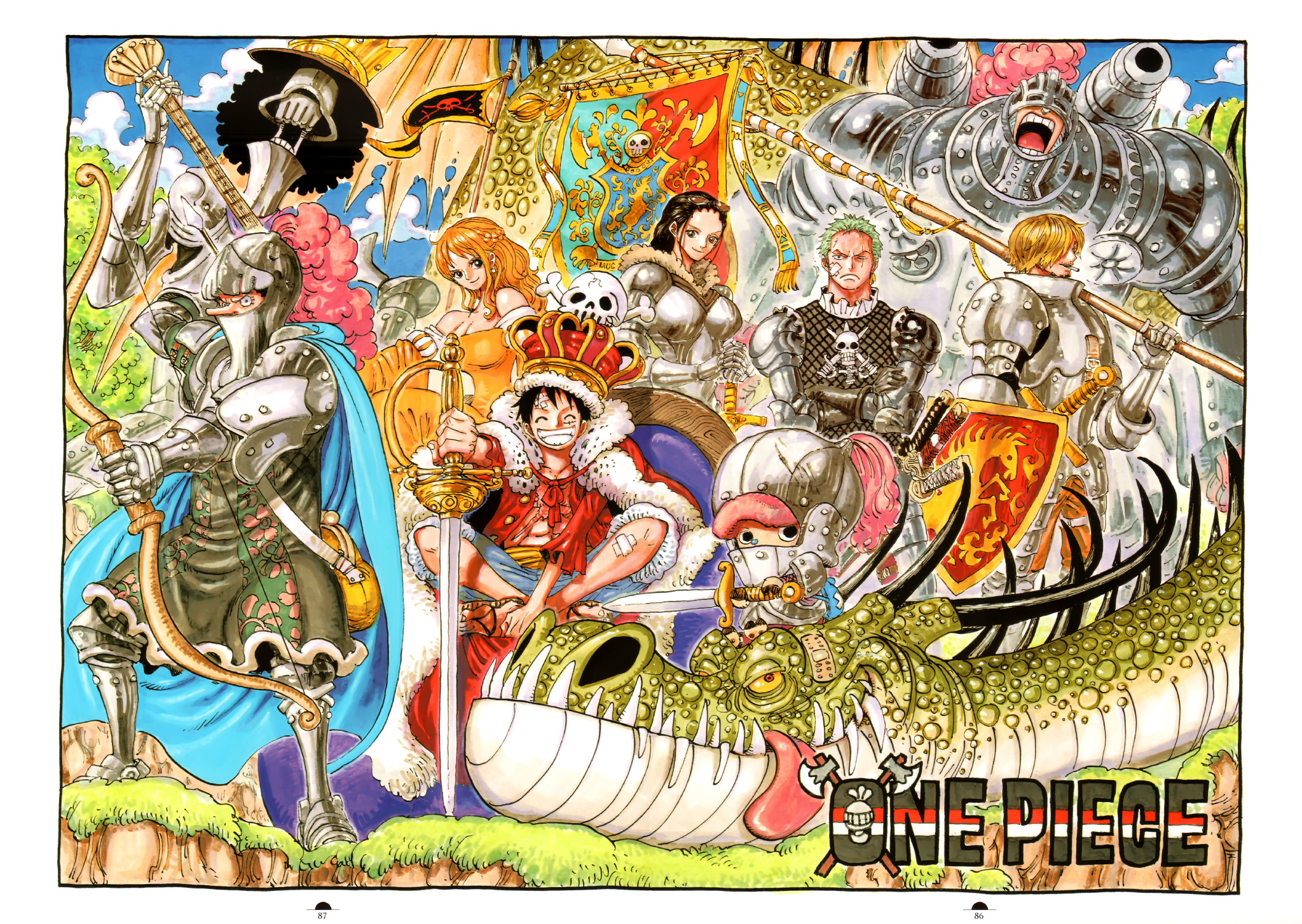 One Piece King Luffy and Knight Straw Hats HD Wallpaper