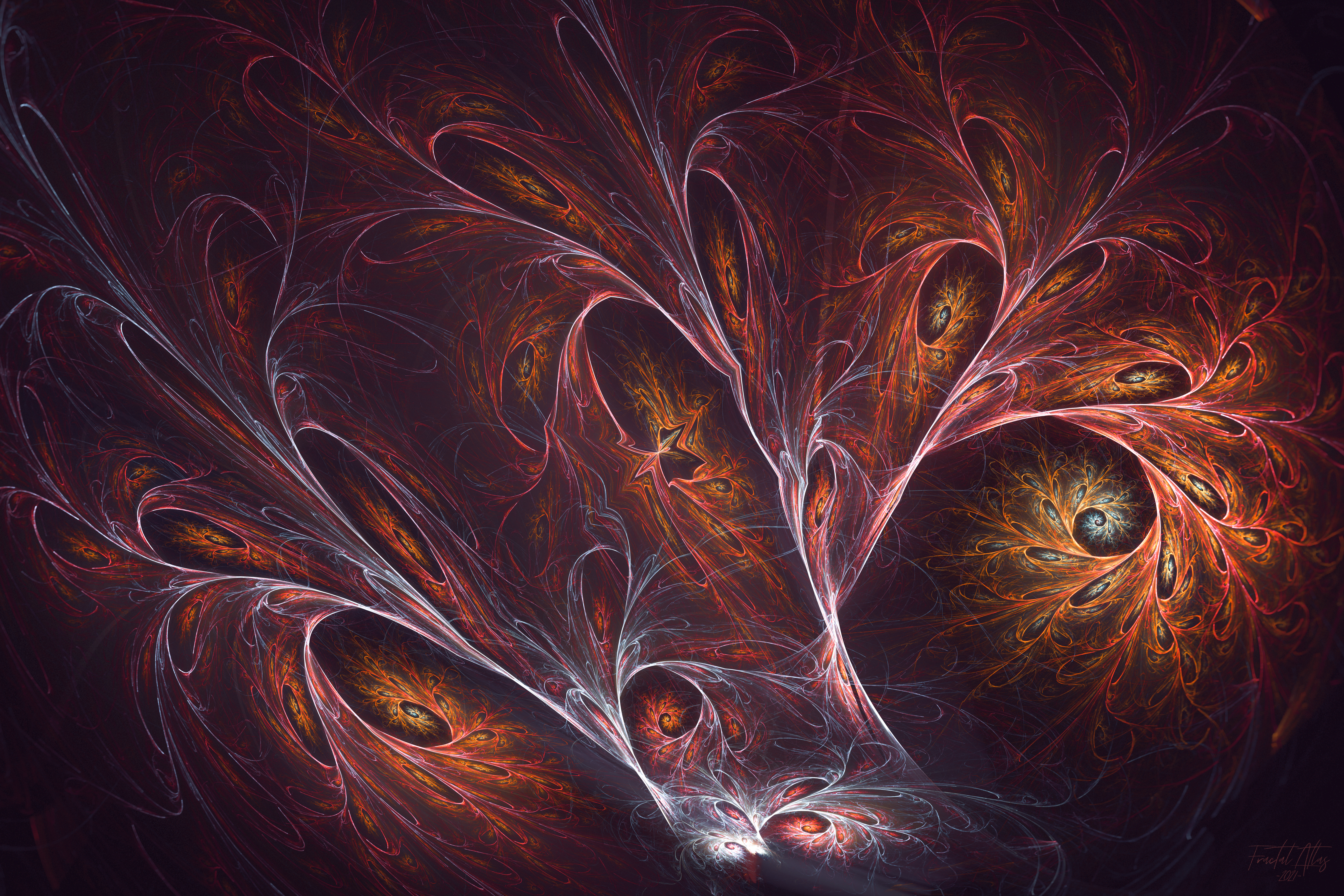 Discharge Electric Fractal Energy Art HD Wallpaper