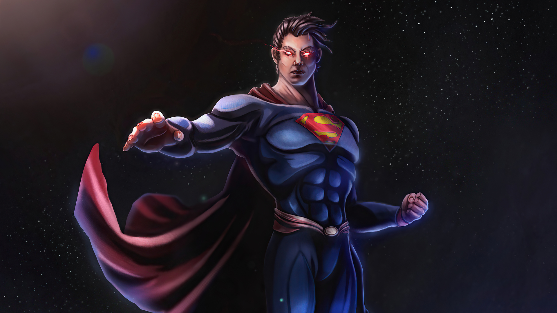 DC Comics Superman with Glowing Red Eyes HD Wallpaper