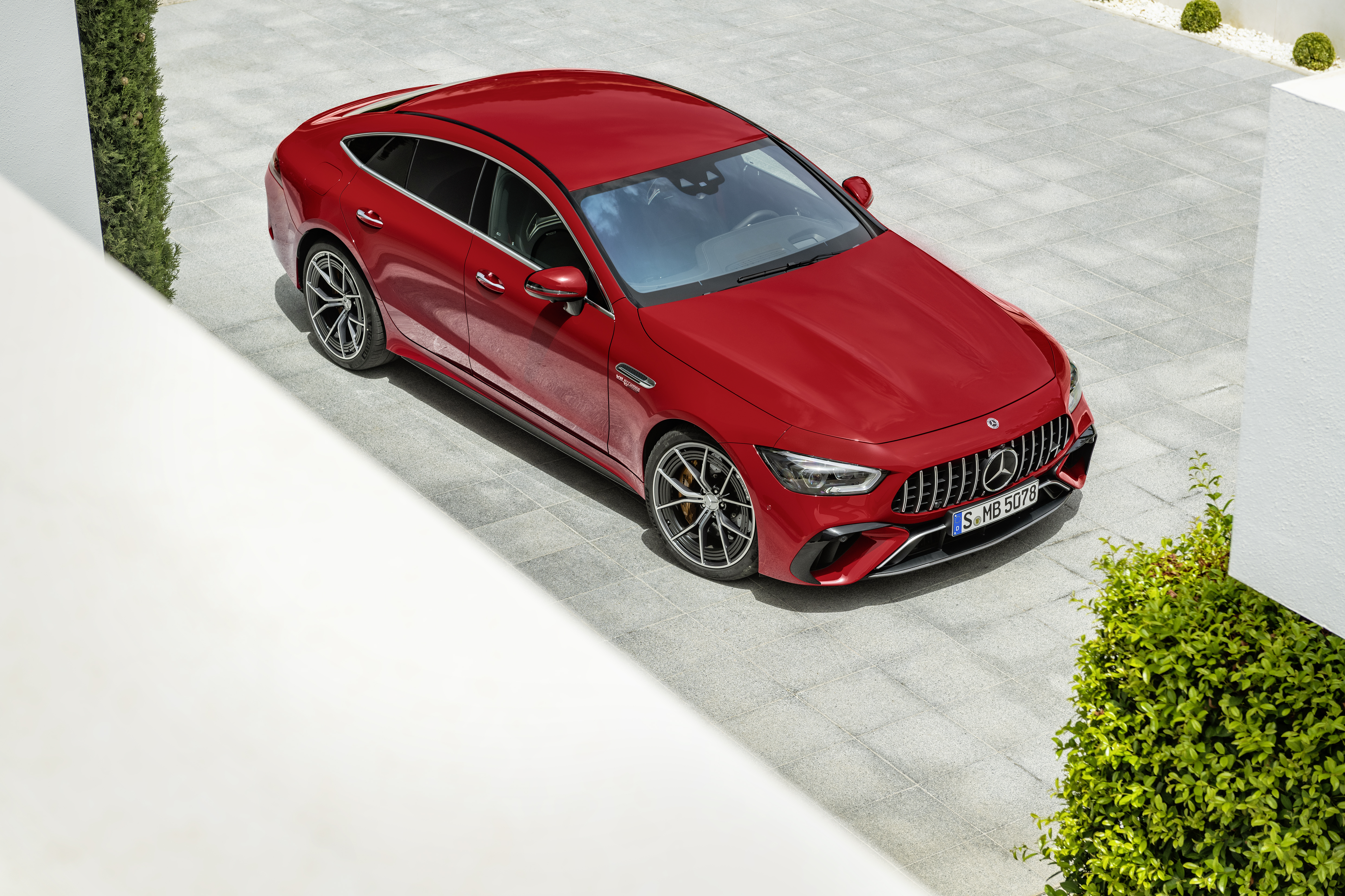 Red Mercedes-AMG GT 63 S E Performance luxury car HD Wallpaper