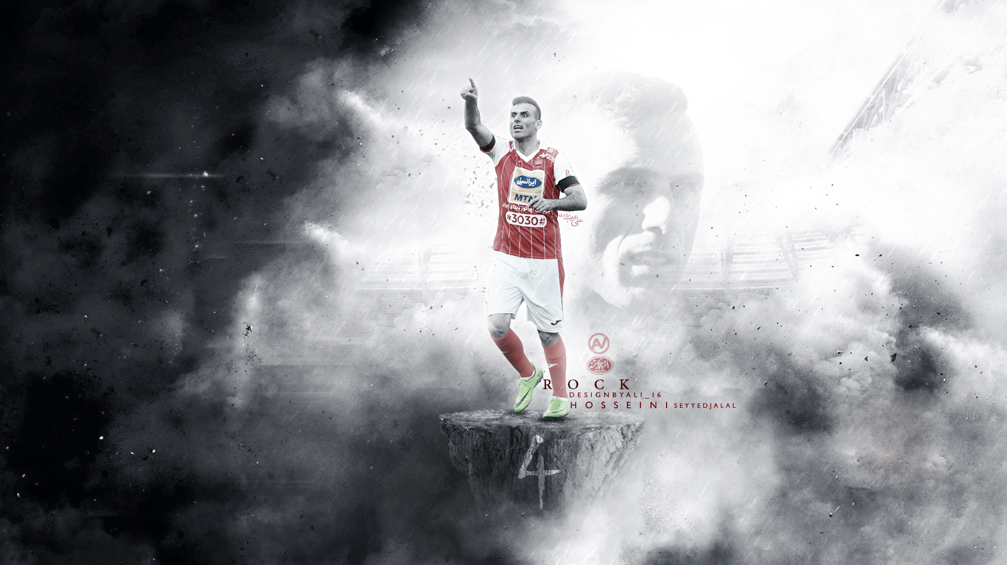 Seyyed Jalal Hosseini Persepolis FC dramatic player art HD Wallpaper