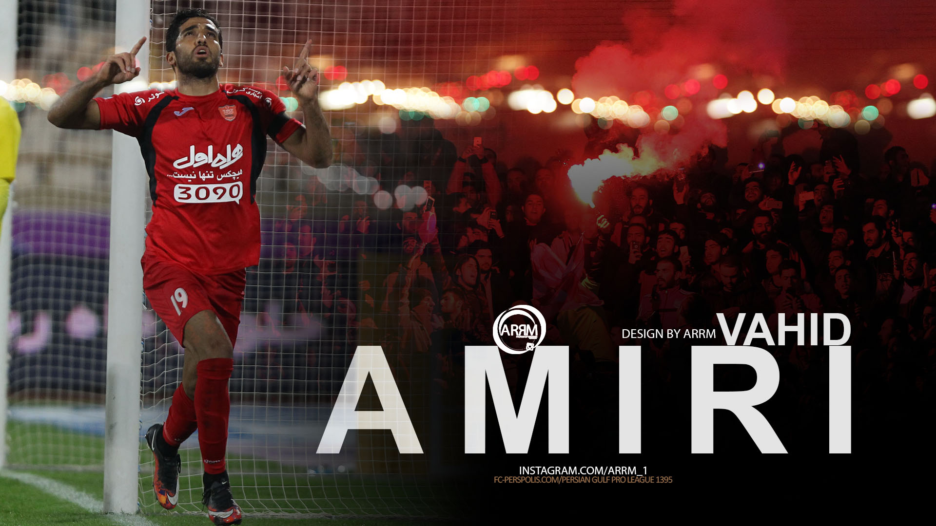 Vahid Amiri celebrates goal for Persepolis F.C. HD Wallpaper