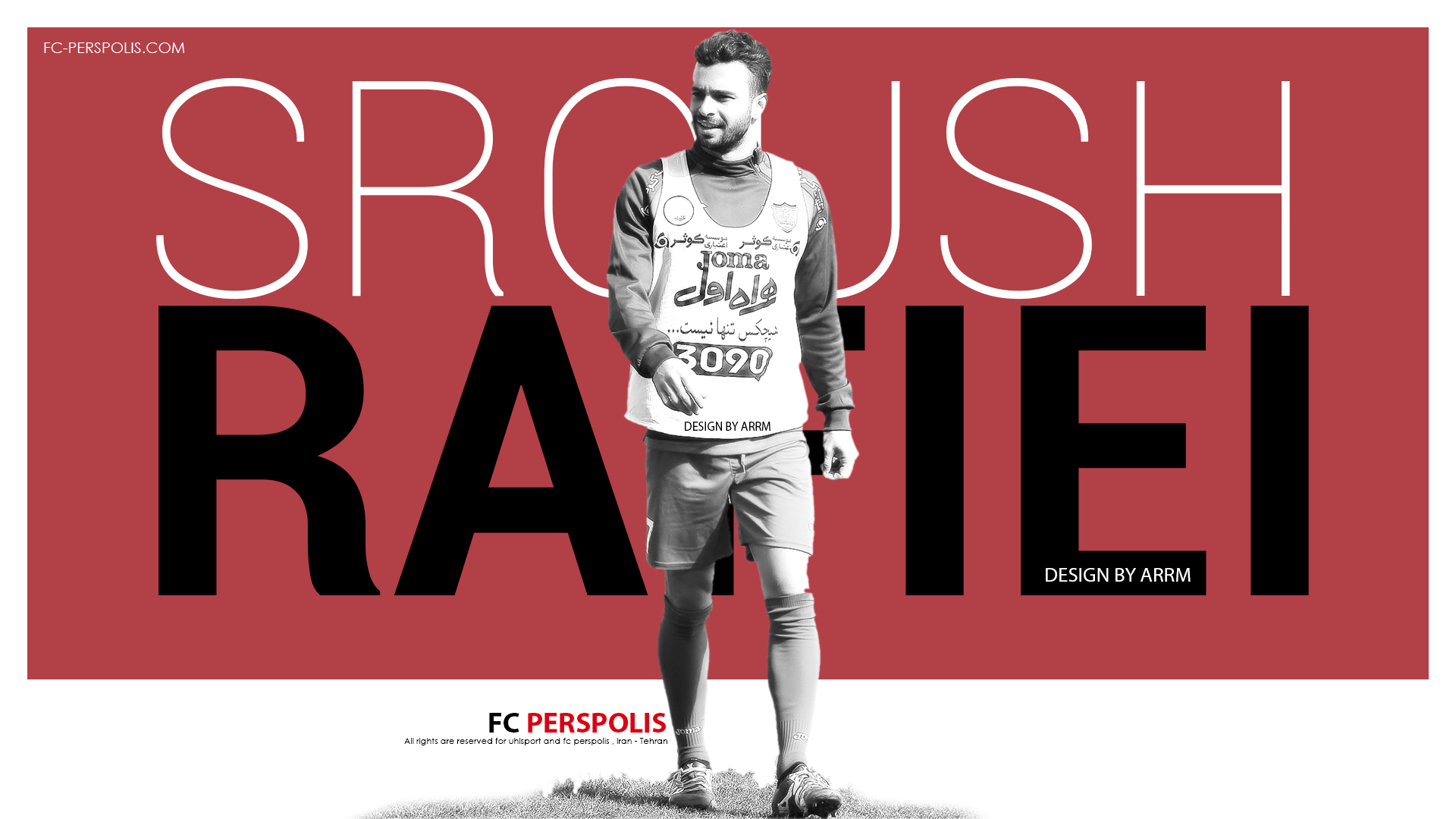 Soroush Rafiei in Persepolis F.C. graphic with name text HD Wallpaper