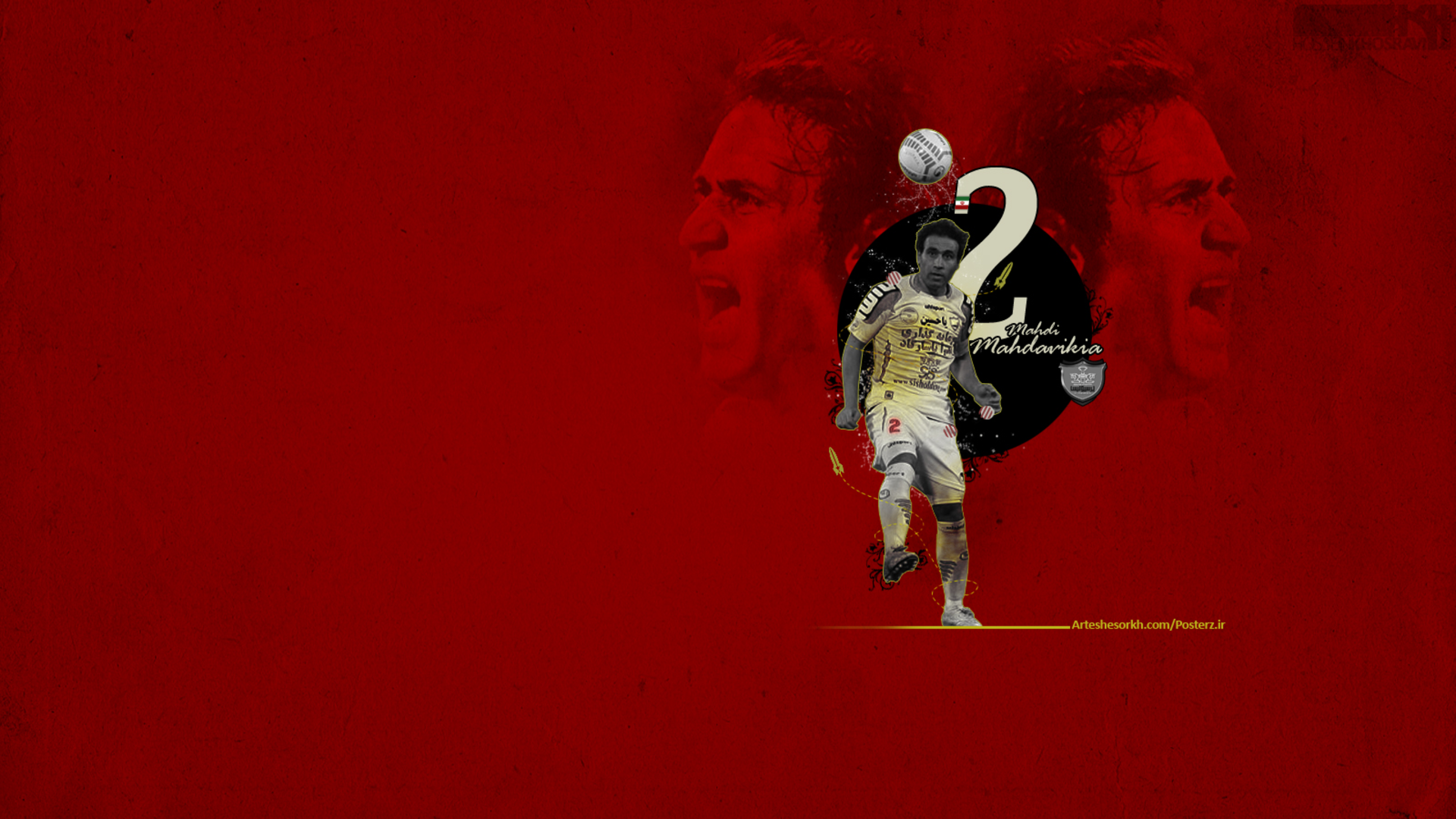 Mehdi Mahdavikia Persepolis F.C. football art HD Wallpaper
