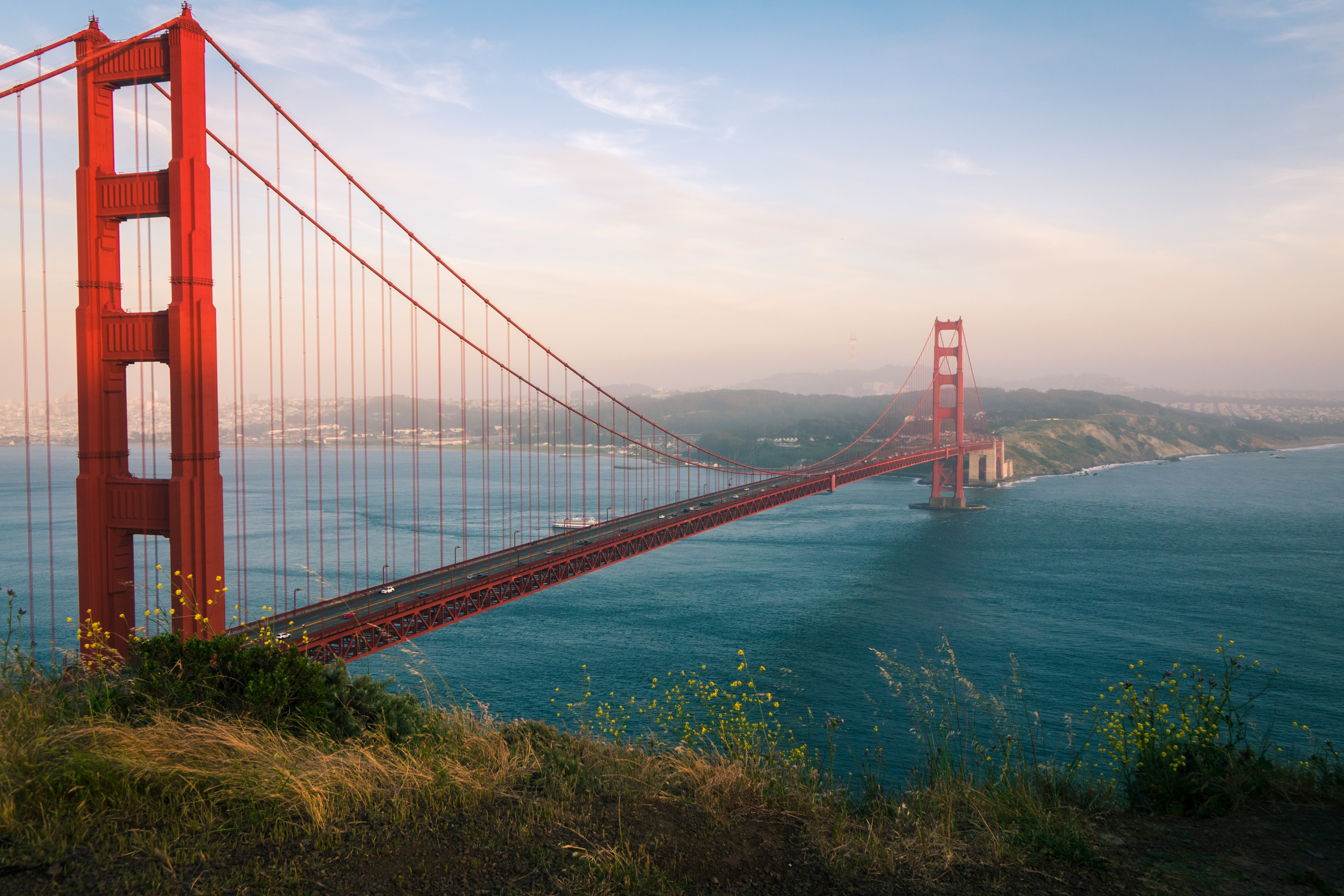 Golden Gate Bridge in San Francisco at Sunset 4K HD Wallpaper