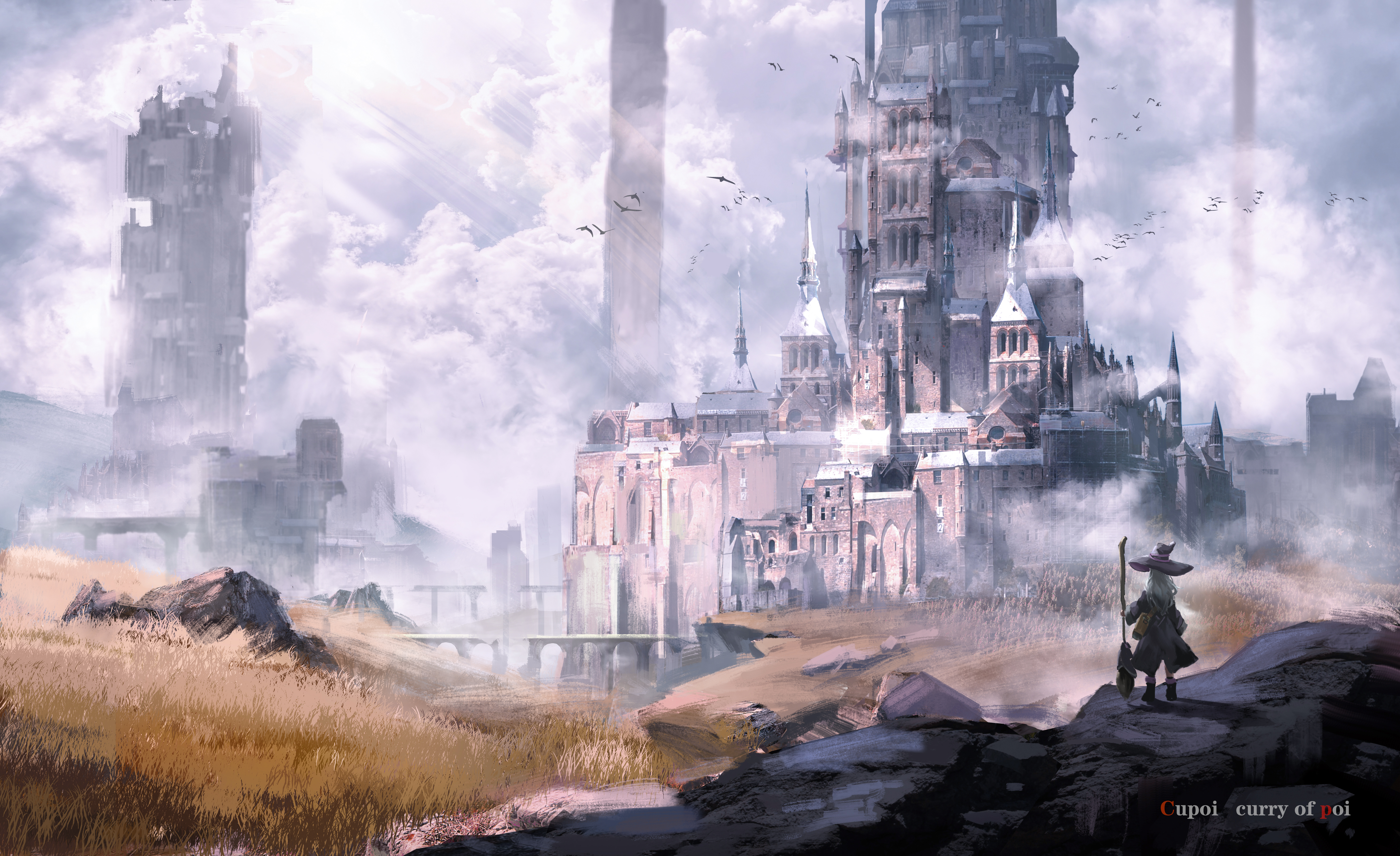 The Journey Of Elaina: Witch Overlooking Grand City HD Wallpaper