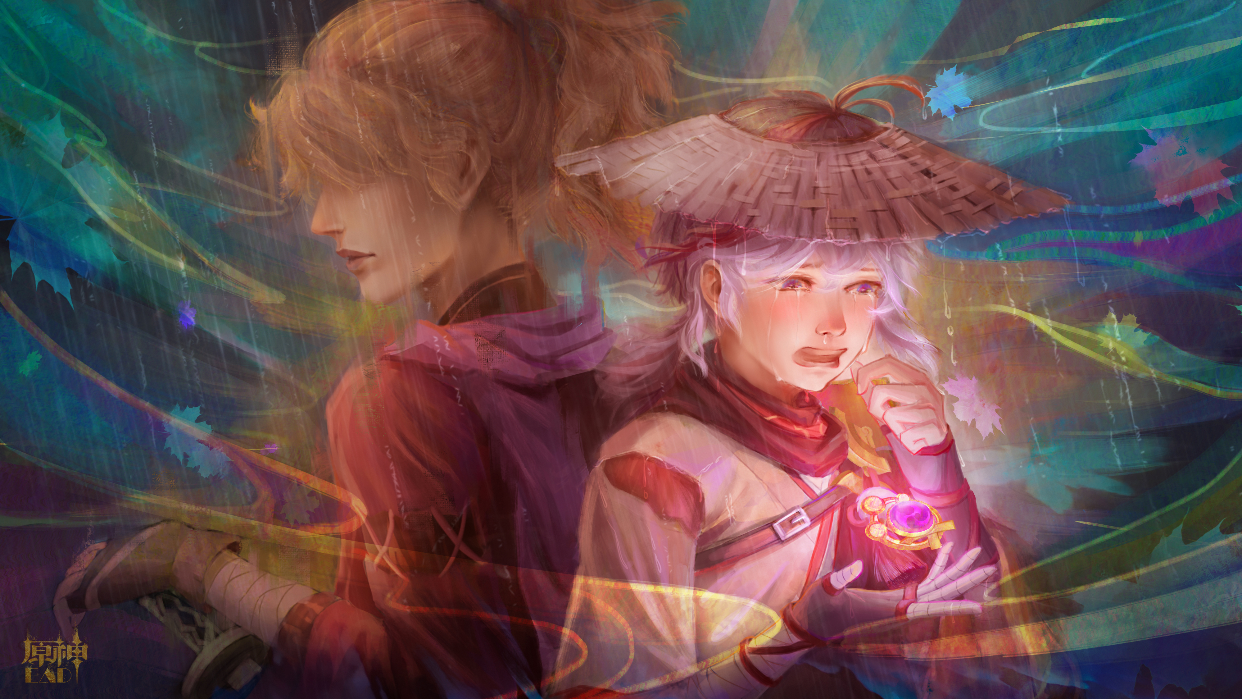 Kaedehara Kazuha's Rainy Memory 4K HD Wallpaper