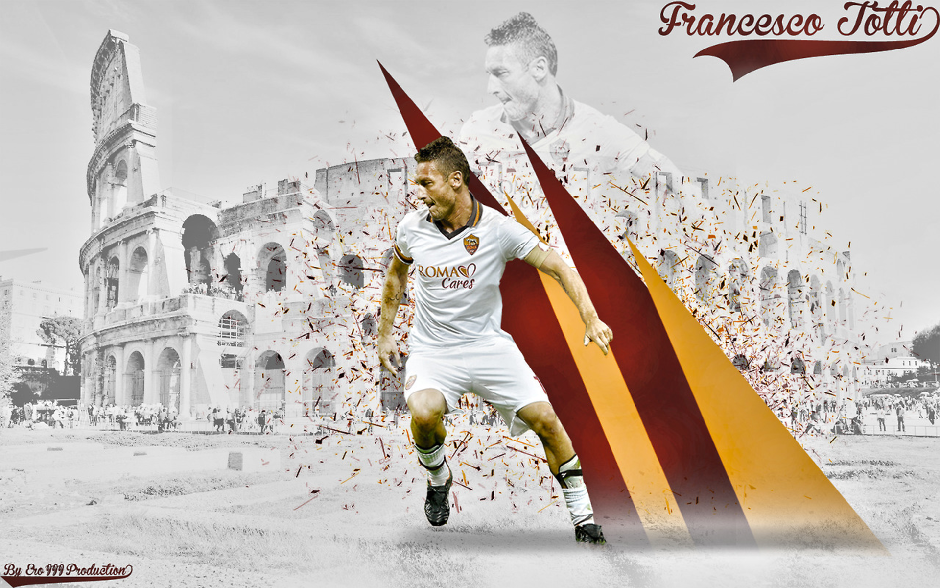 Francesco Totti AS Roma Colosseum Art HD Wallpaper