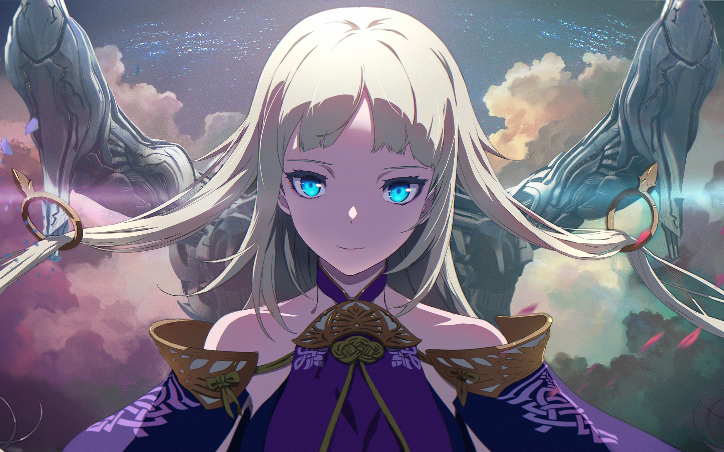 Blue Protocol: Anime girl with bright blue eyes HD Wallpaper