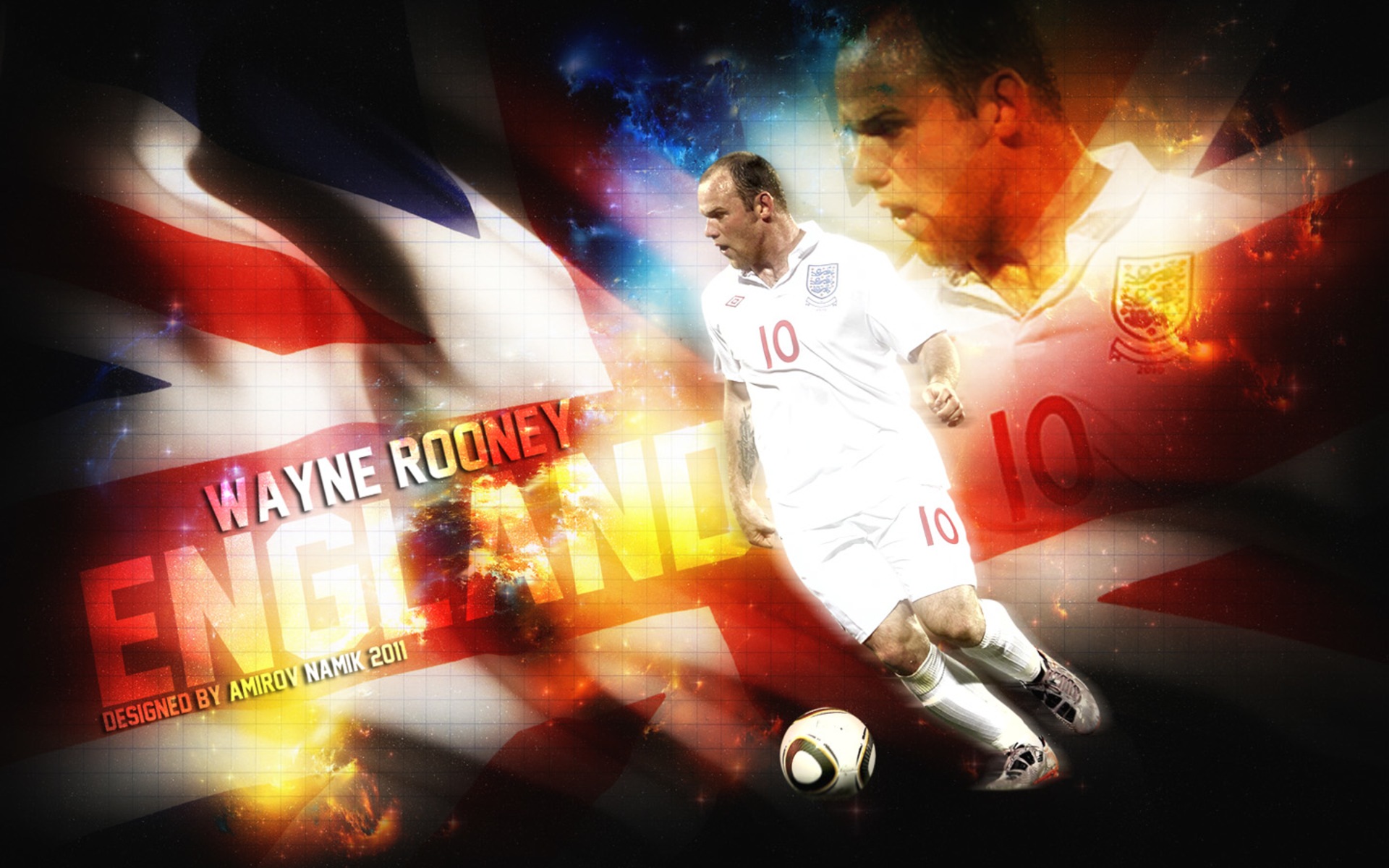 Wayne Rooney England National Team Football Art HD Wallpaper