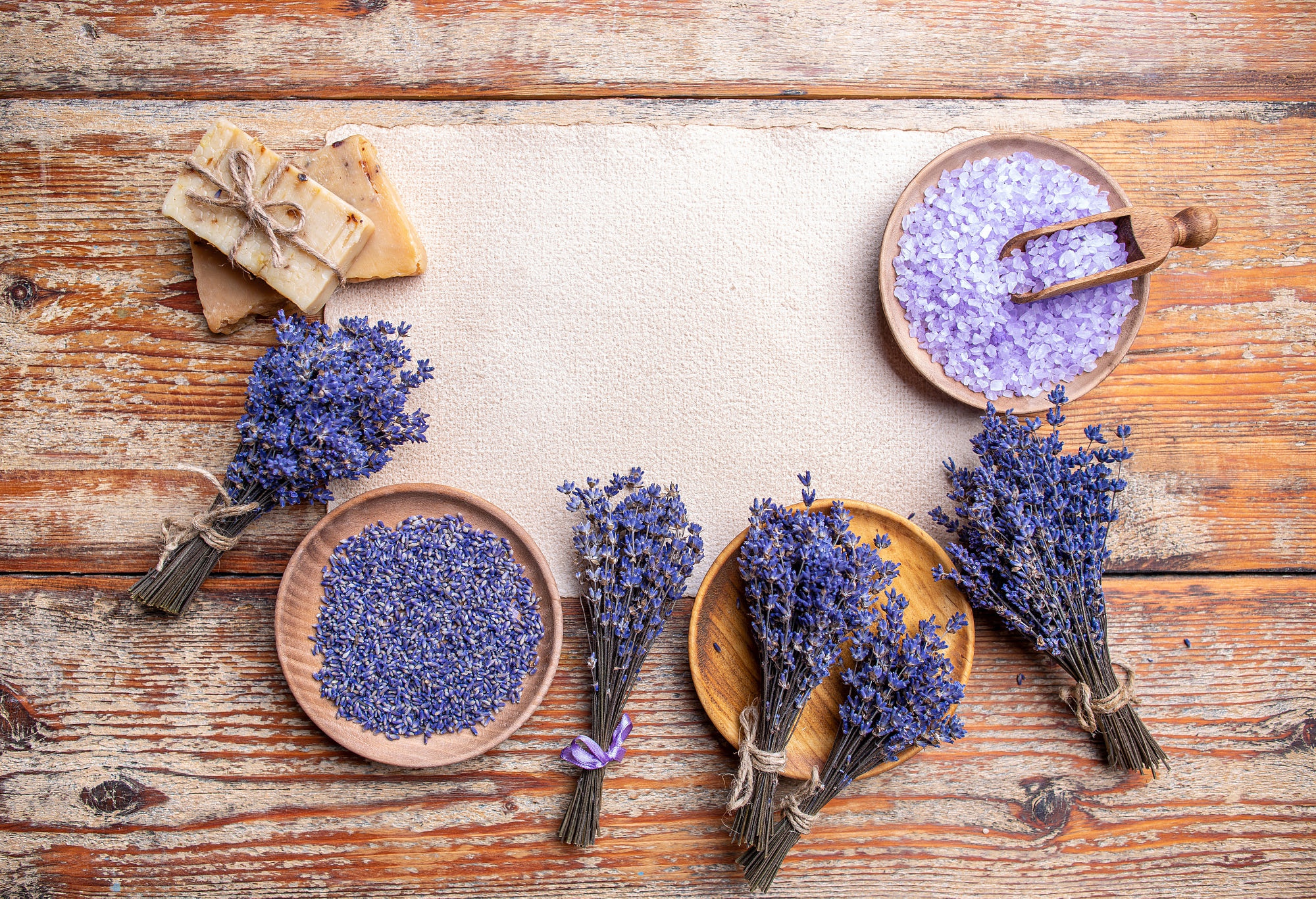 Lavender Spa Still Life with Bath Salt and Soap HD Wallpaper