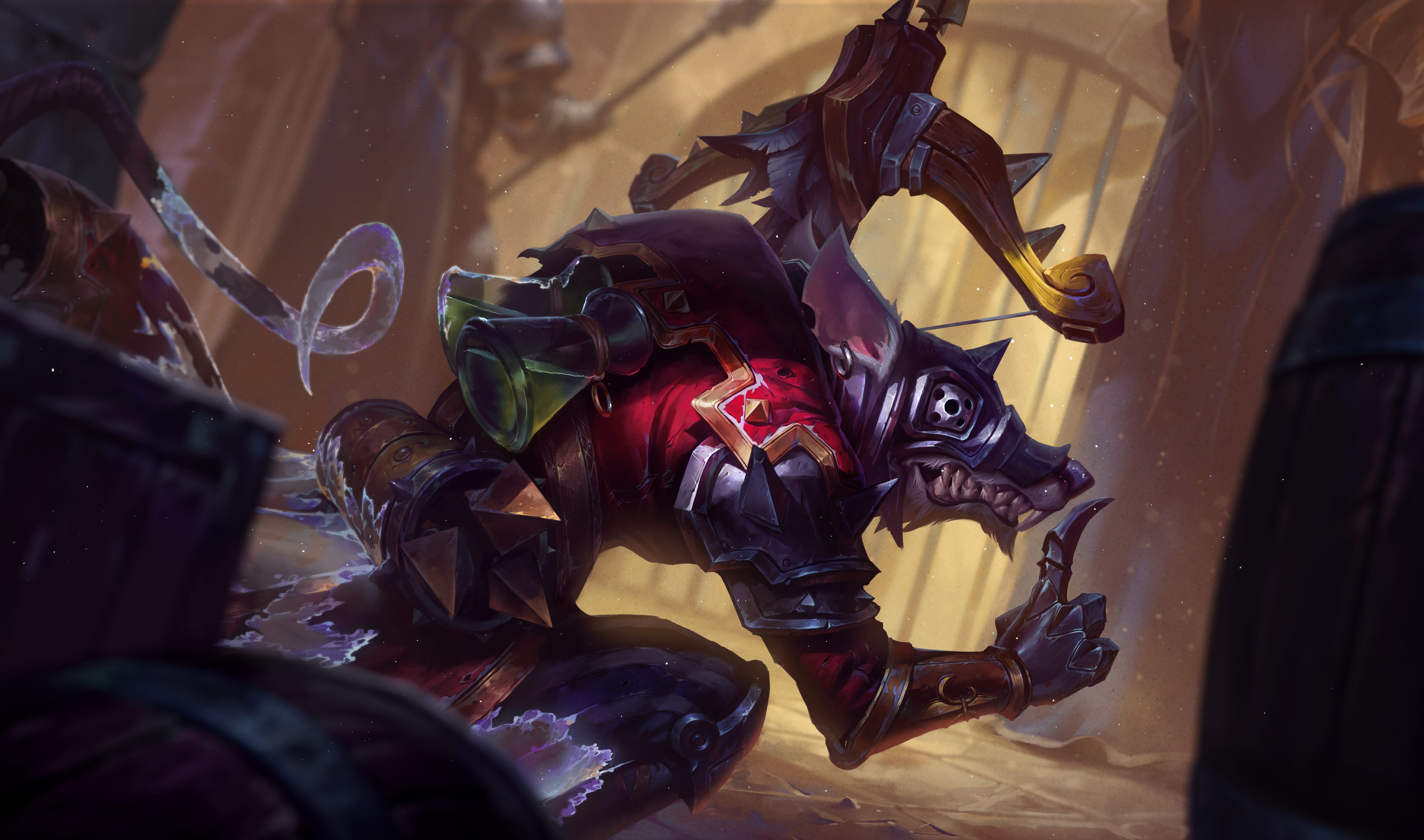 Twitch the Plague Rat charging League of Legends HD Wallpaper