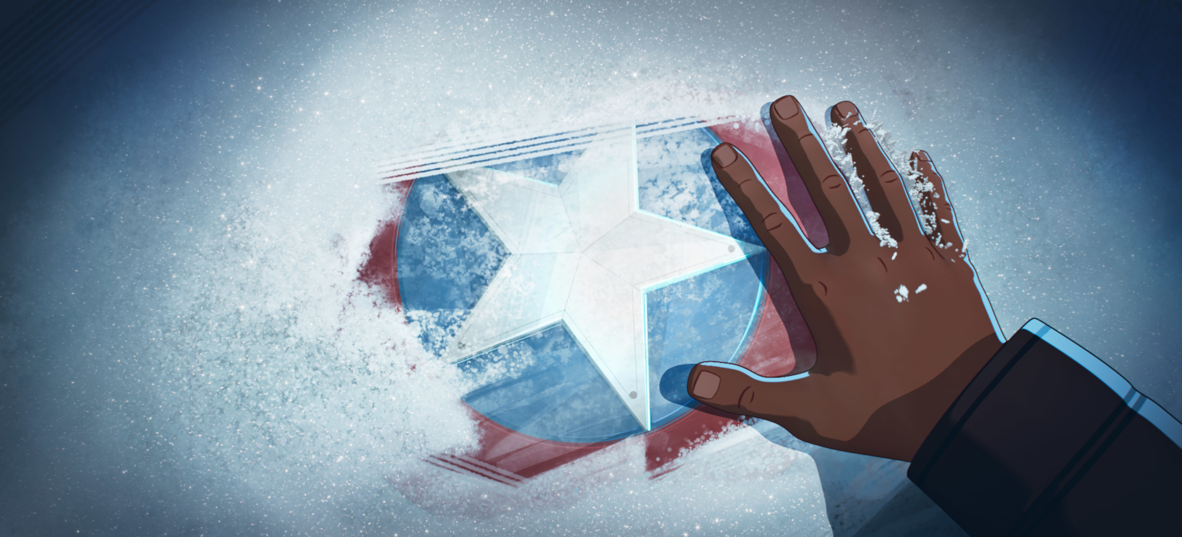 Marvel Comics Hand on Frozen Captain America Shield HD Wallpaper