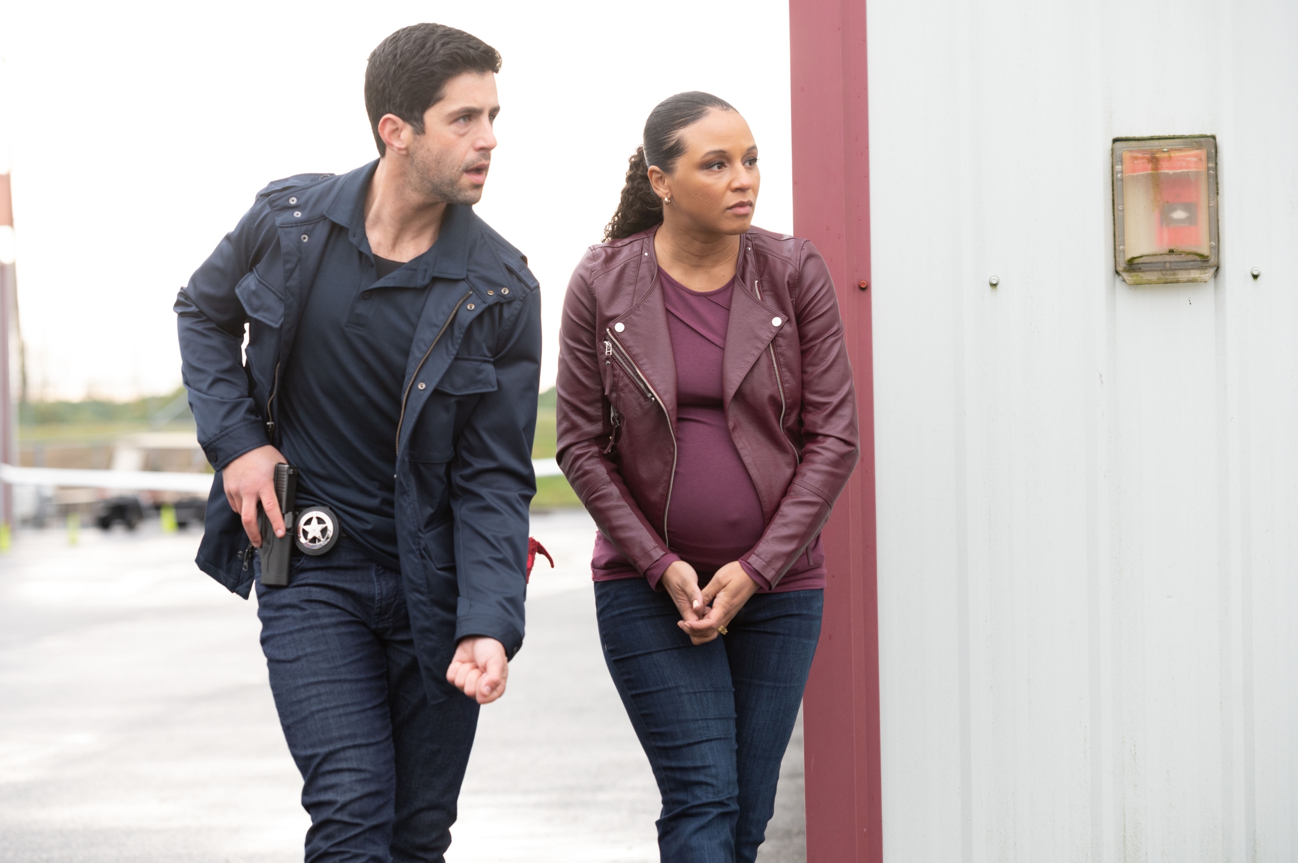 Josh Peck and pregnant Carra Patterson in Turner and Hooch HD Wallpaper