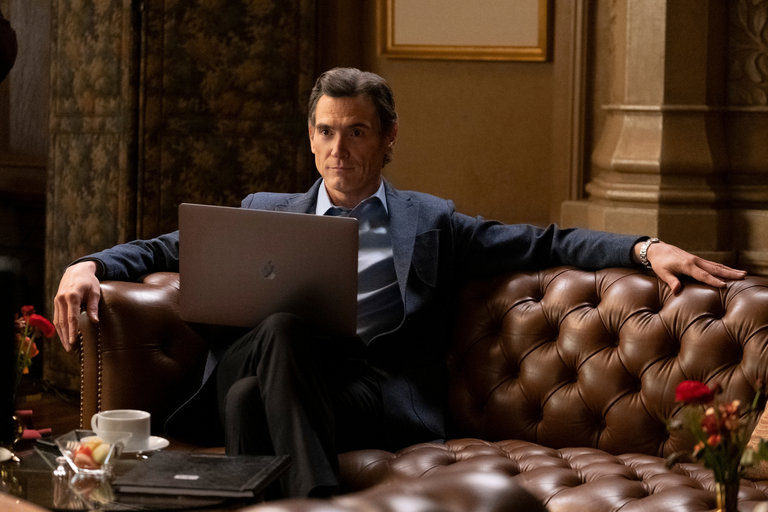 Billy Crudup in The Morning Show sitting with laptop HD Wallpaper