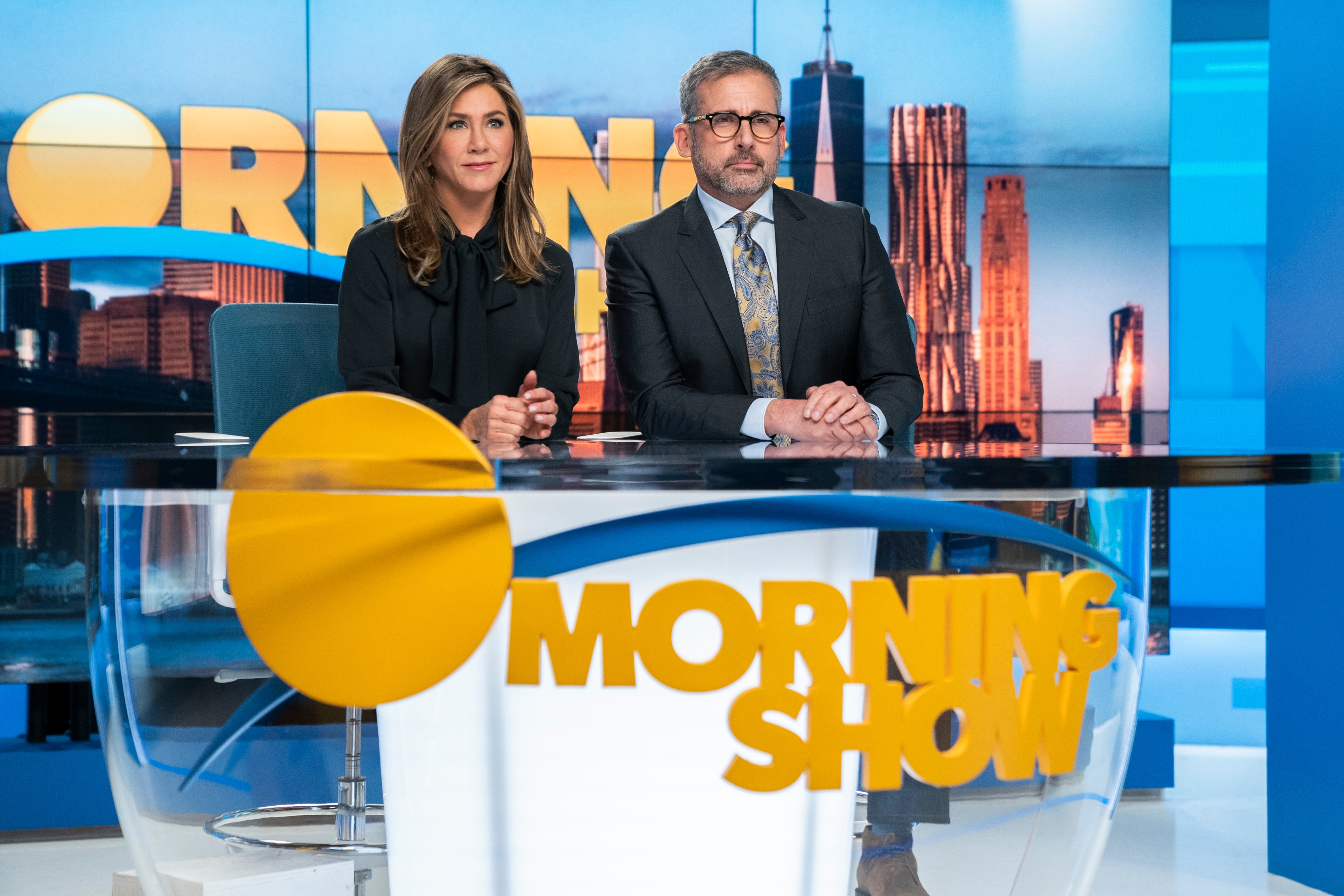 Jennifer Aniston and Steve Carell on The Morning Show HD Wallpaper